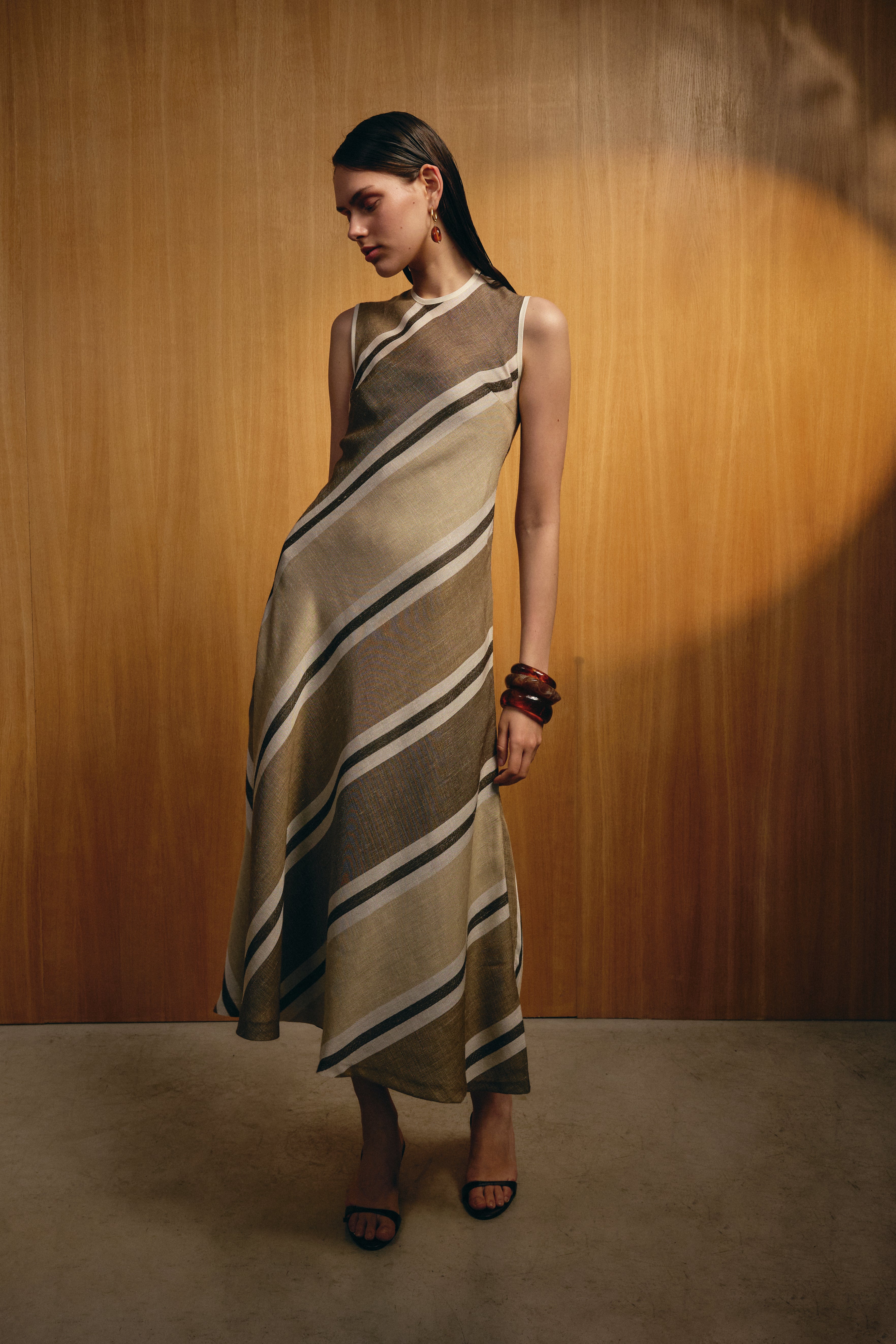 Vestido Moka Rayas Marrón- PRE ORDER