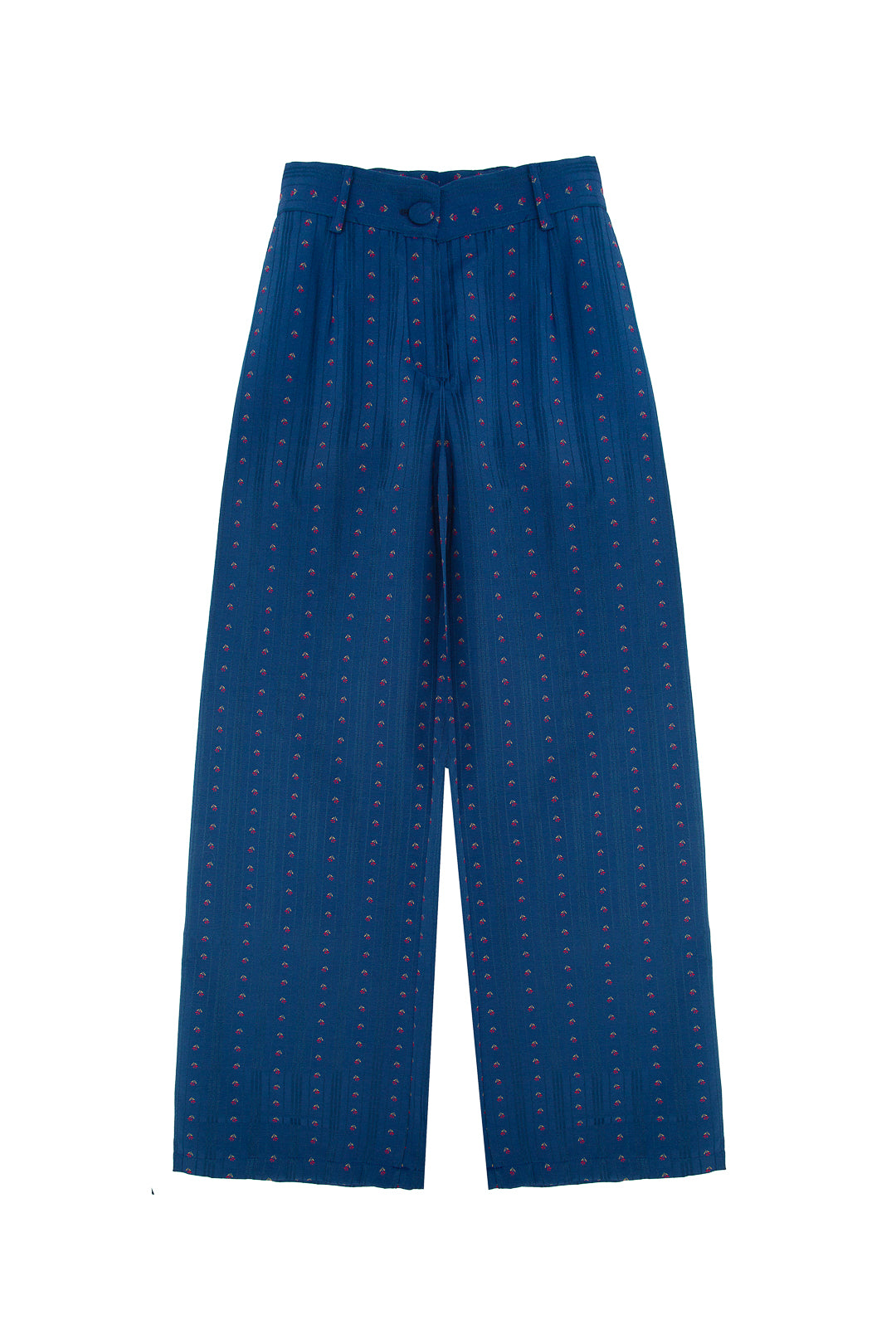 Pantalón Acuario Azul Detalle Flores