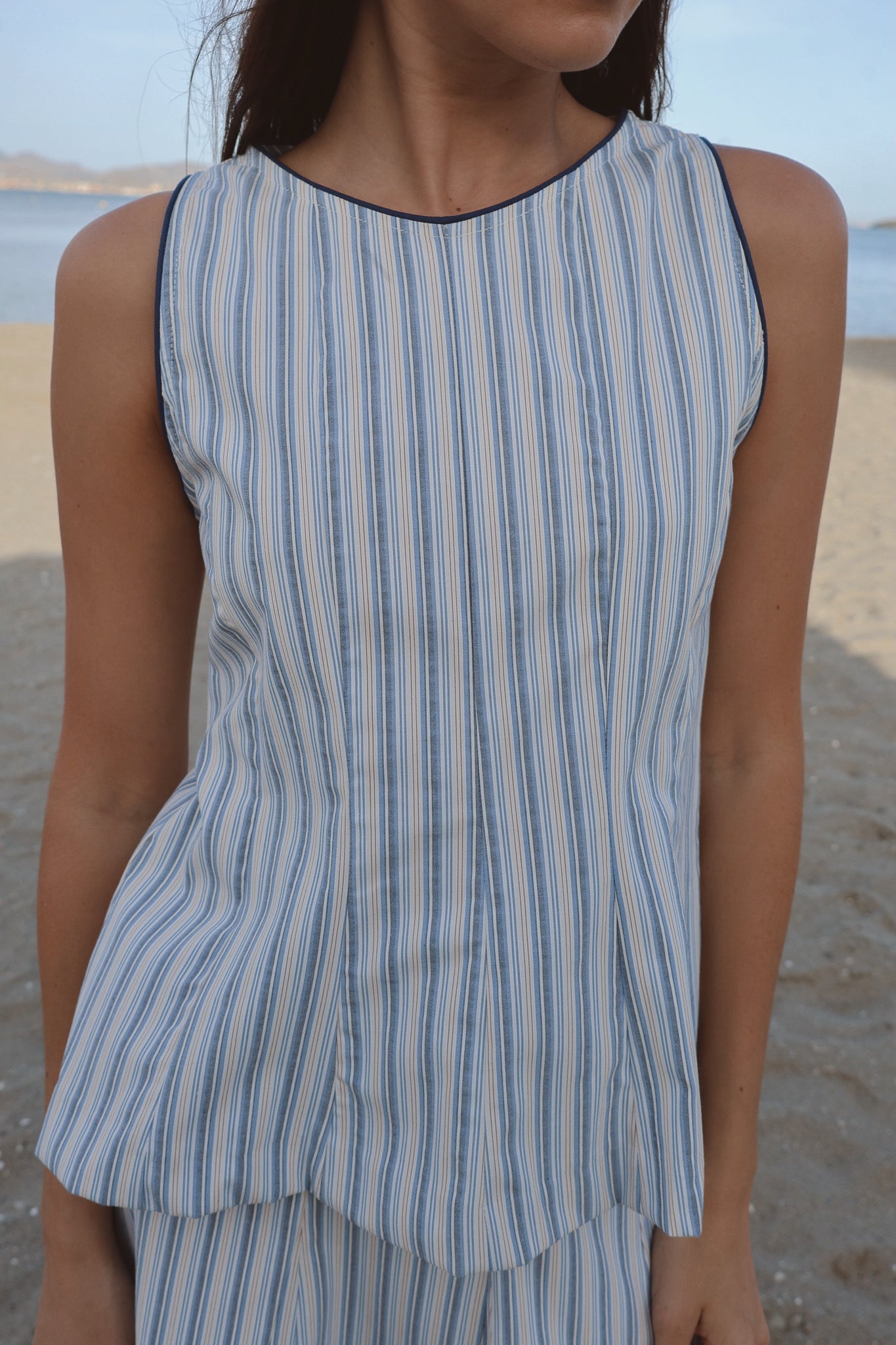 Blue Multi-Stripe Calma Top