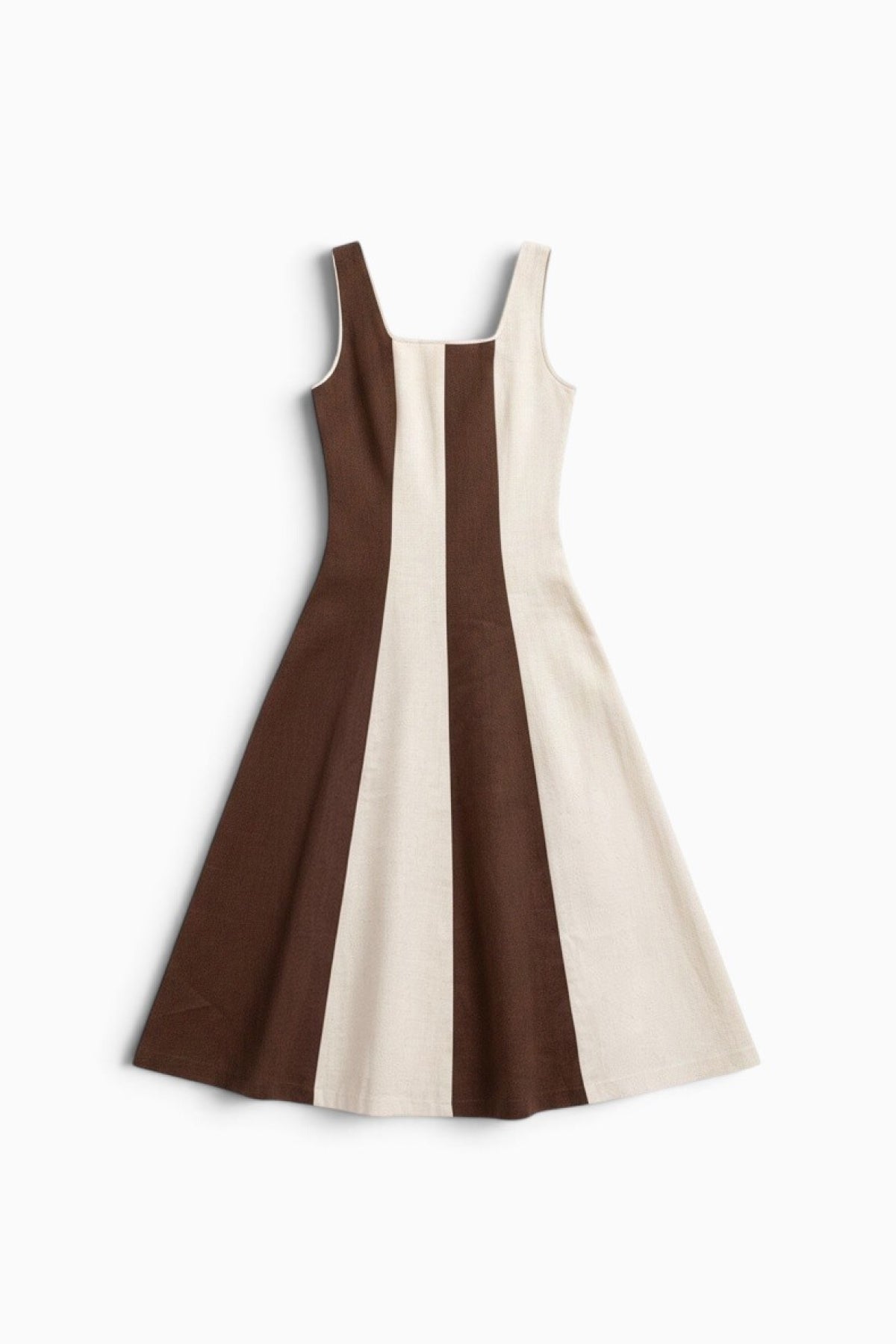 Vestido Margot Paneles Marrón y Crudo