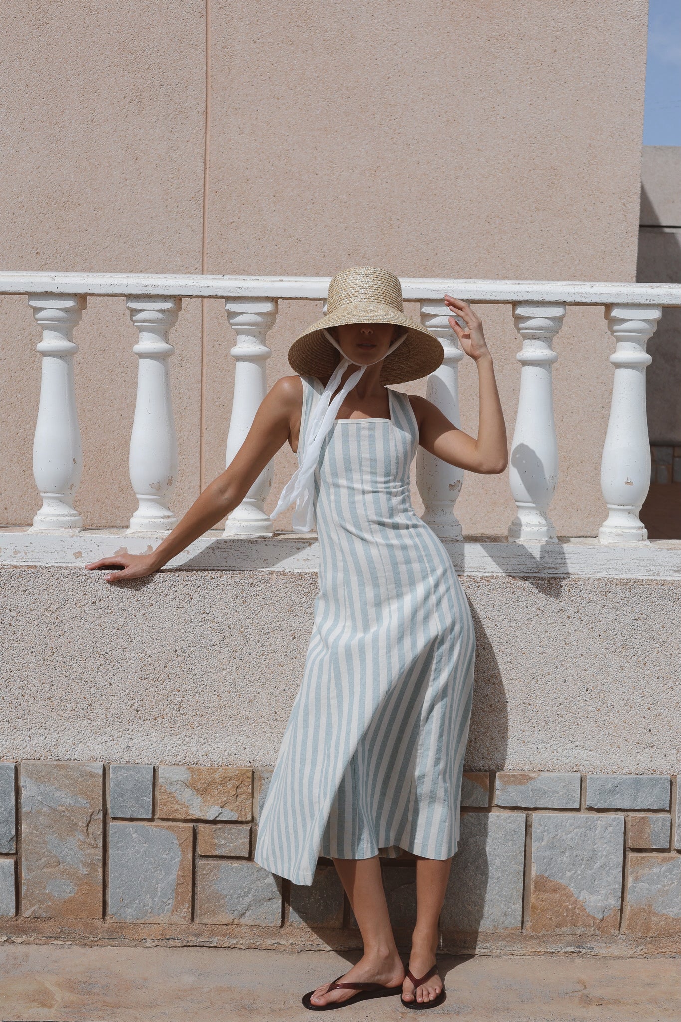 Vestido Marinella Rayas Azul