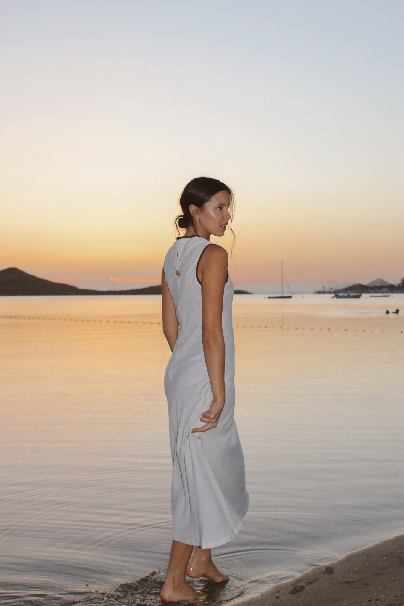 Vestido Arena Lino Liso