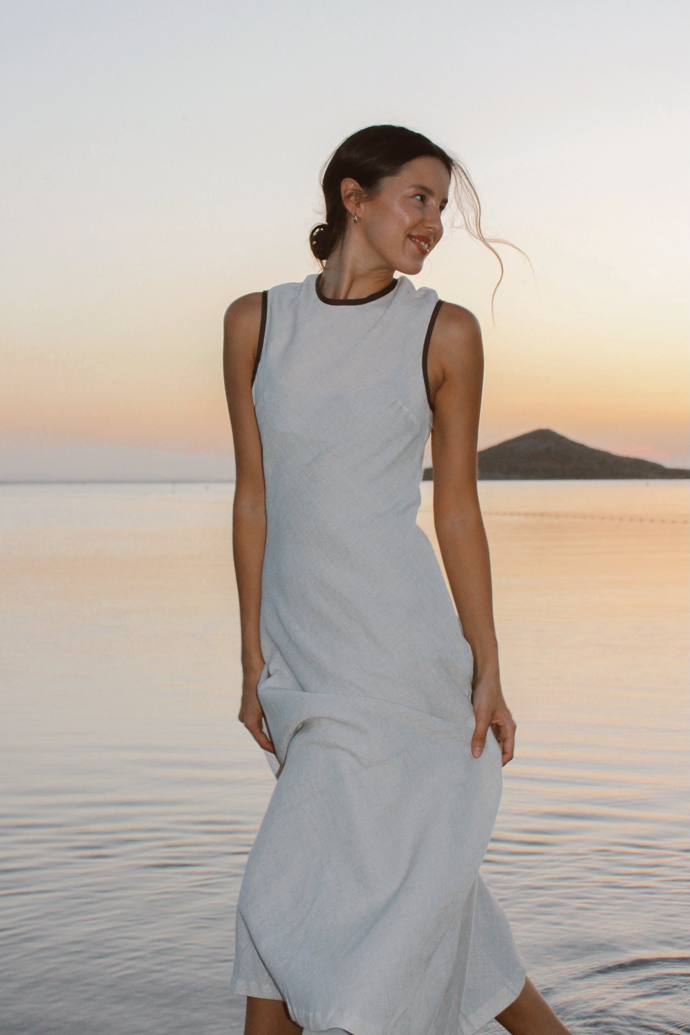 Vestido Arena Lino Liso