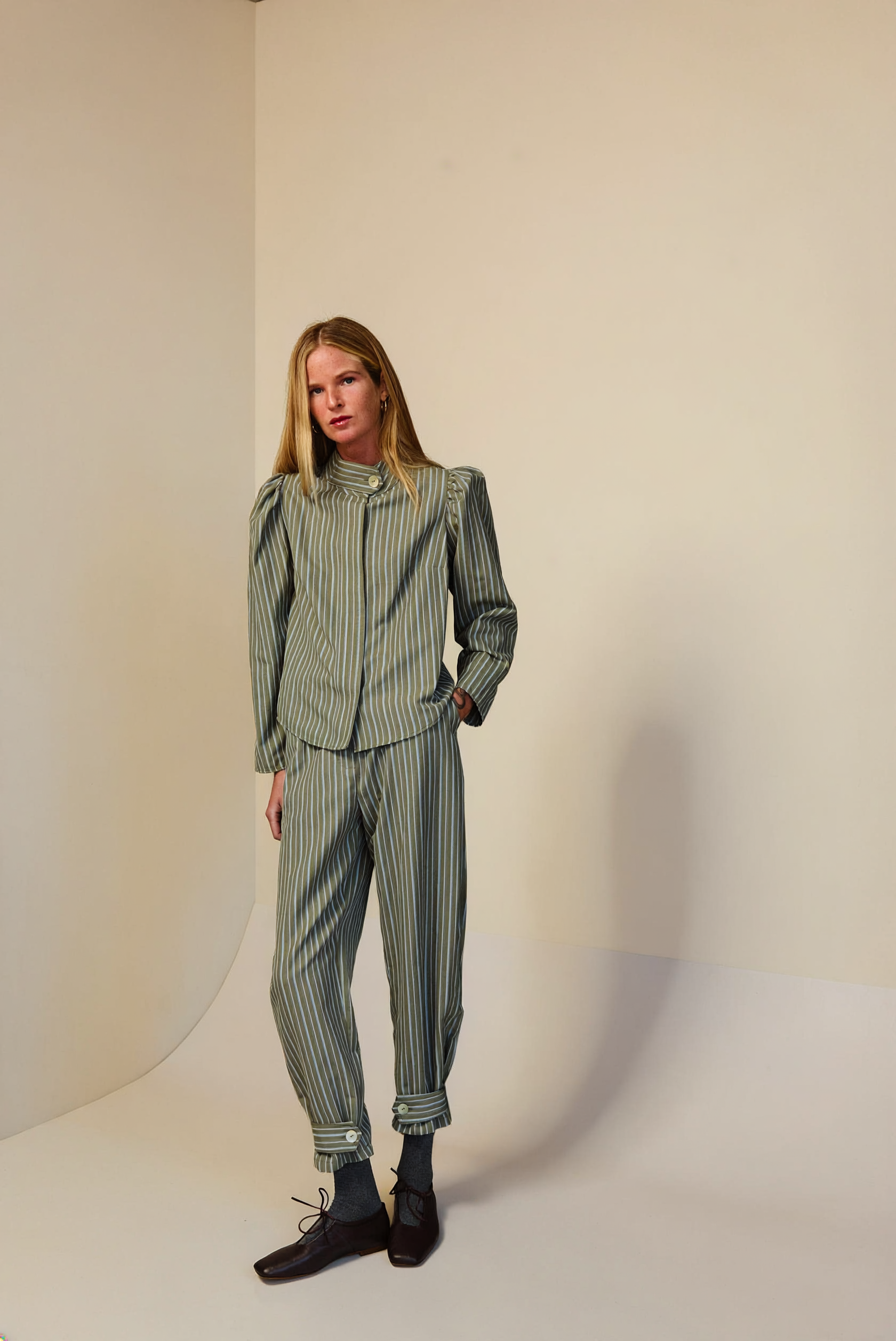 Pantalón Reflejo Rayas Verde