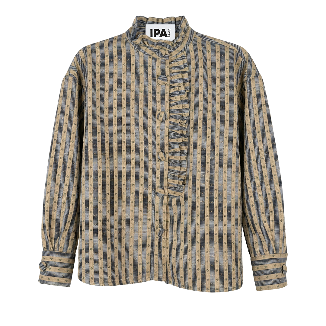 Sobretudo às riscas azul Touro