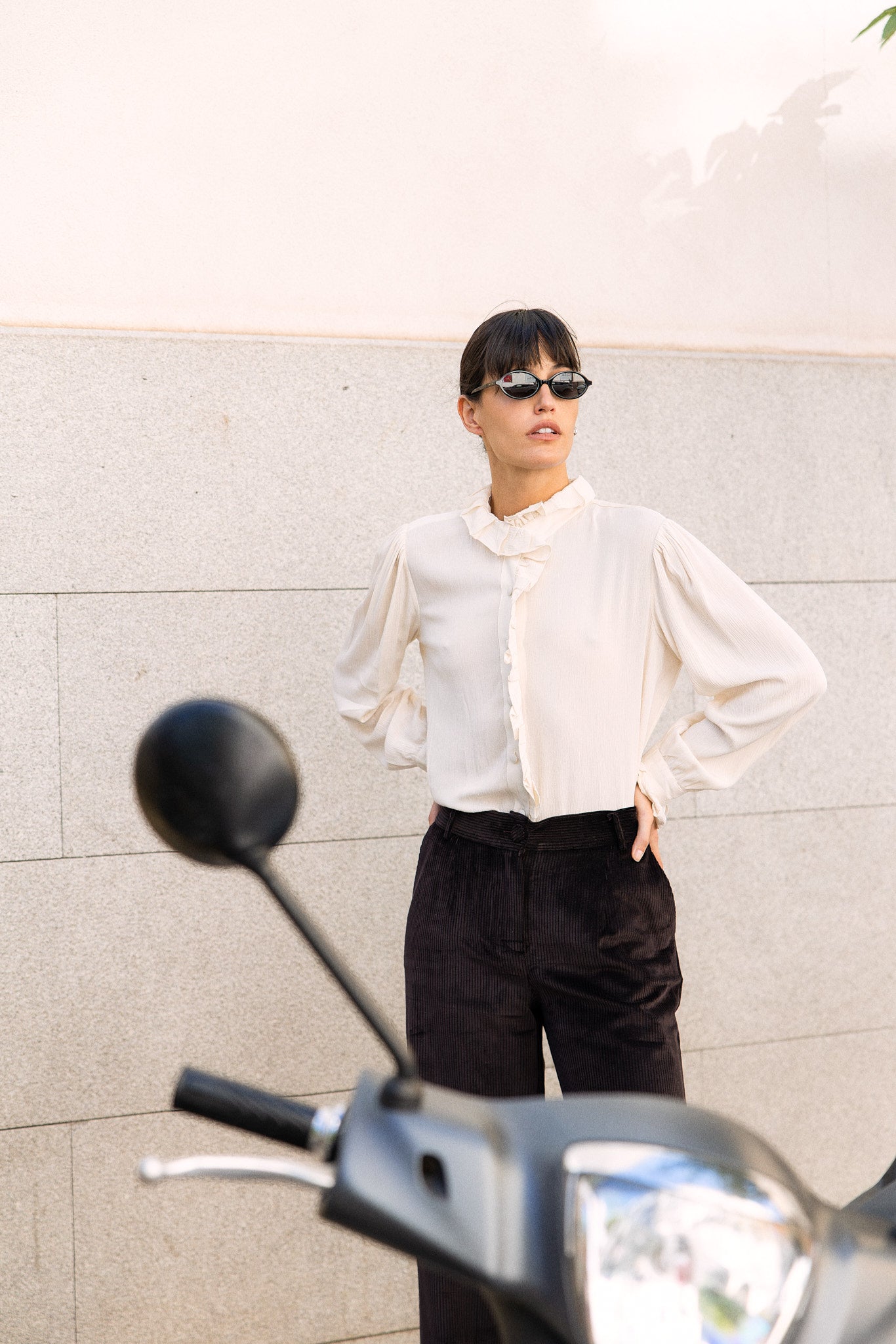 Blusa Amelie Volante Crudo