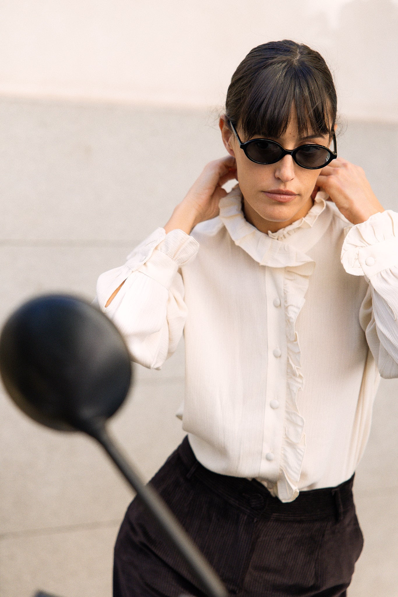 Blusa Amelie Volante Crudo