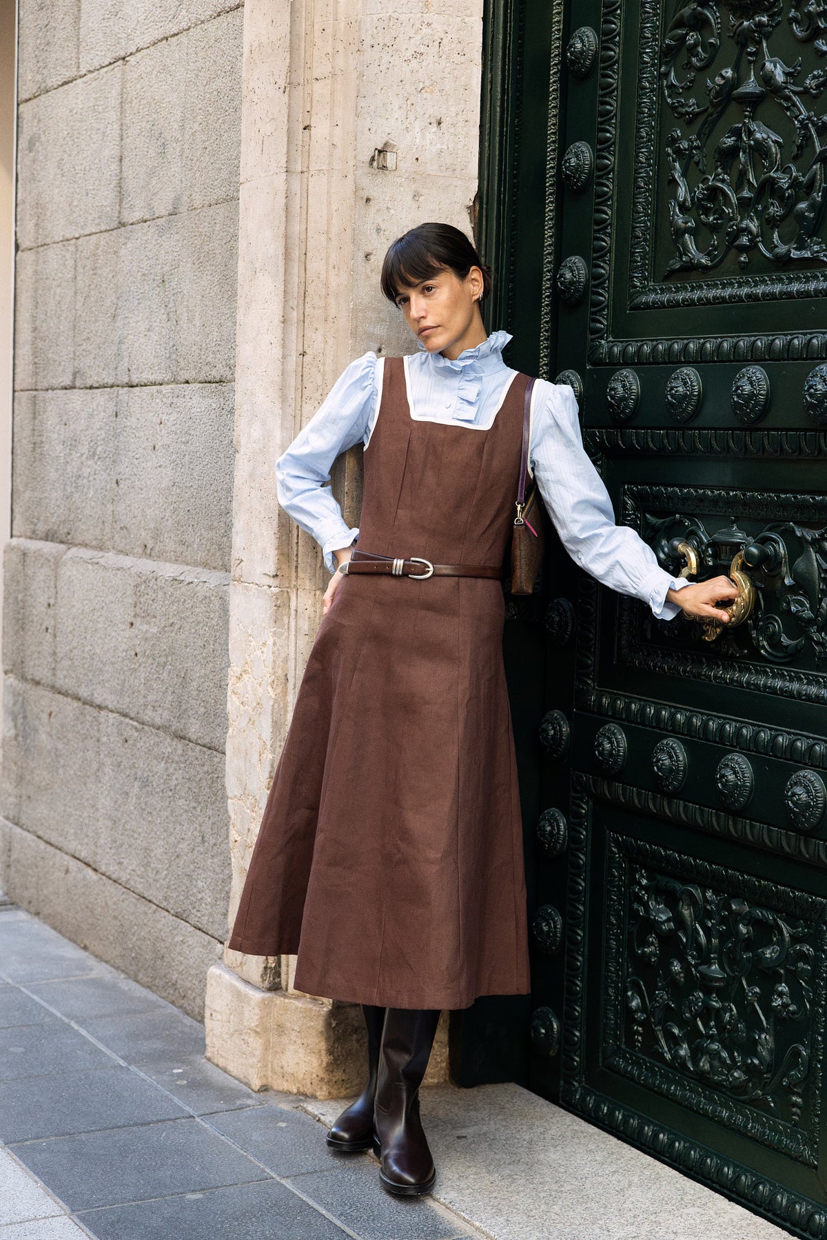 Vestido Valerie Paneles Burdeos