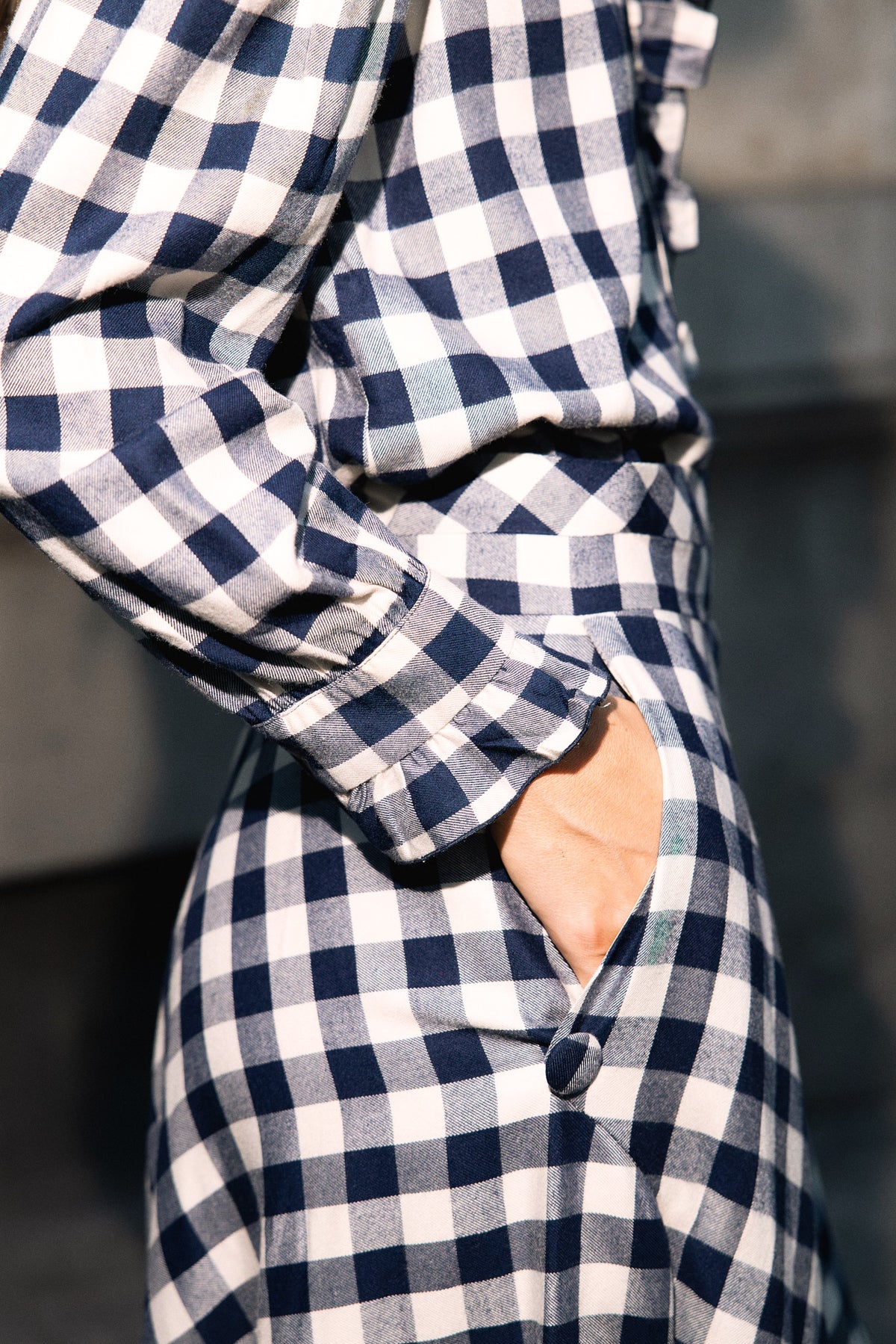 Lucie Navy Gingham Skirt