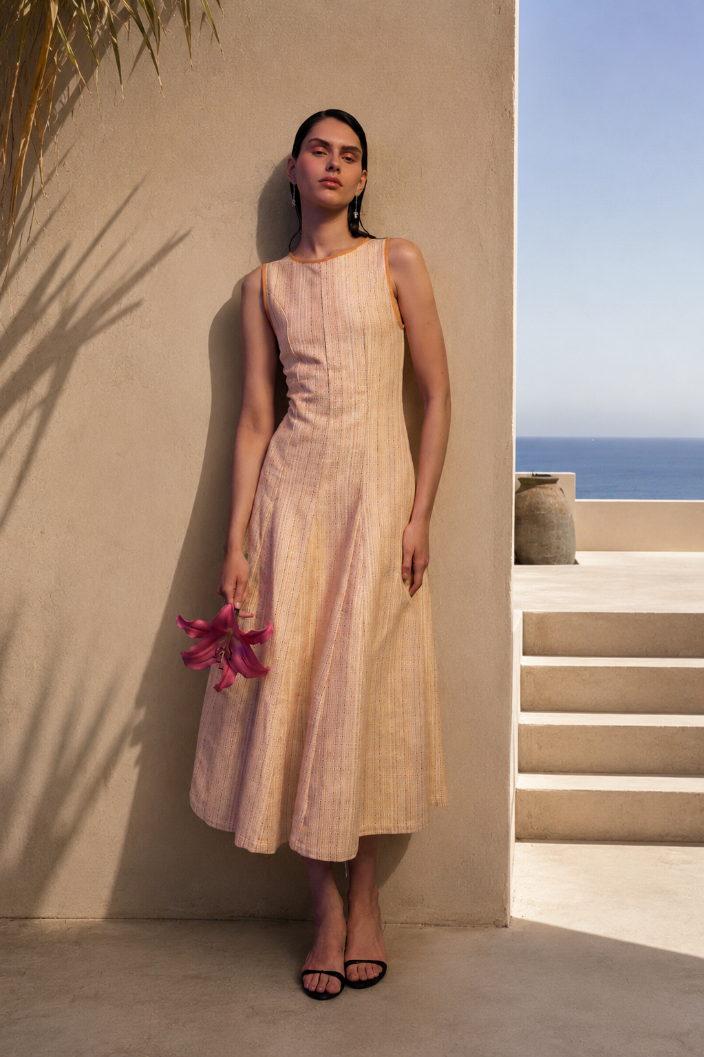 Tramonto Orange Tweed Dress