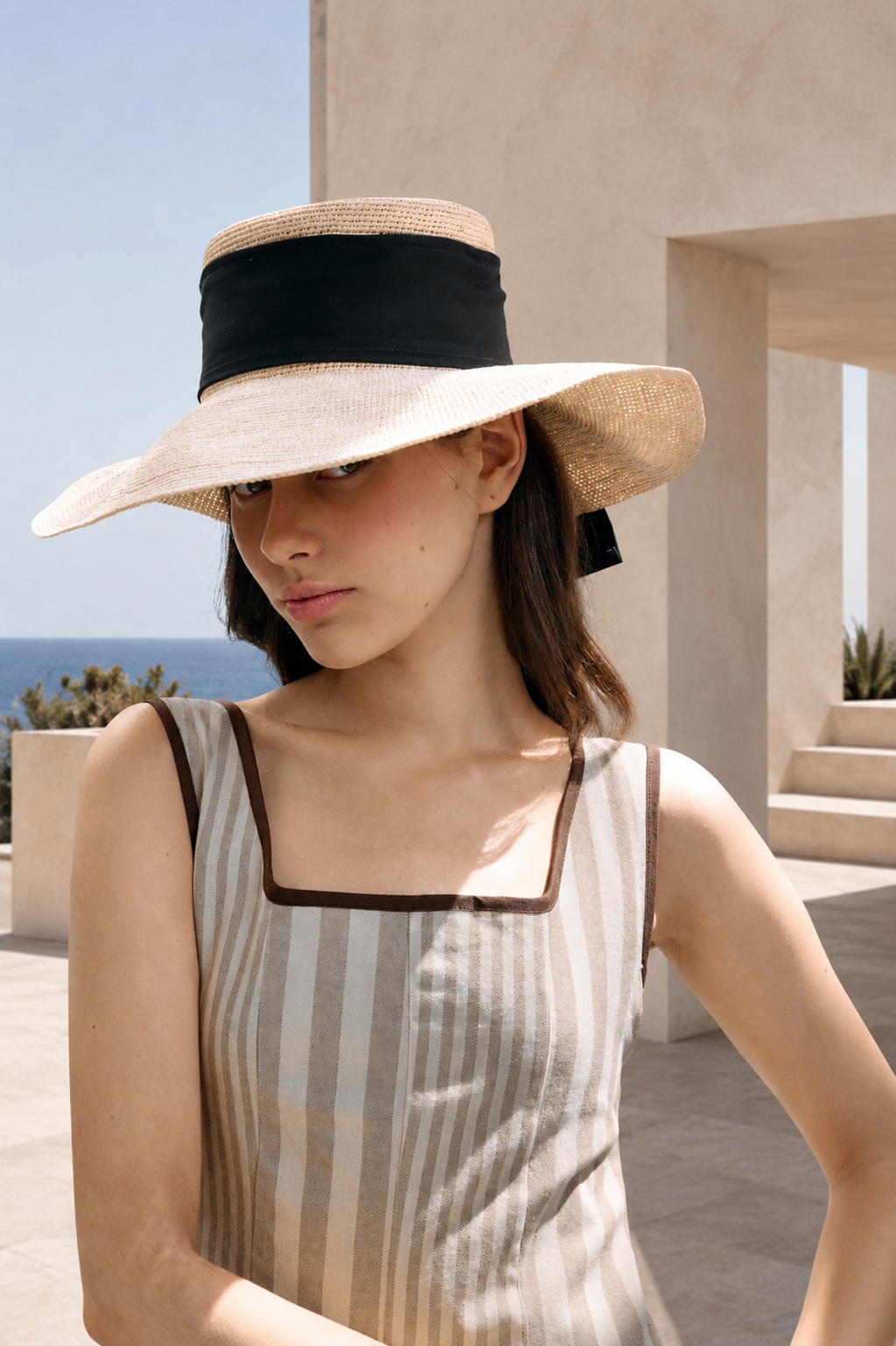 Vestido Piacere Multirrayas Beige