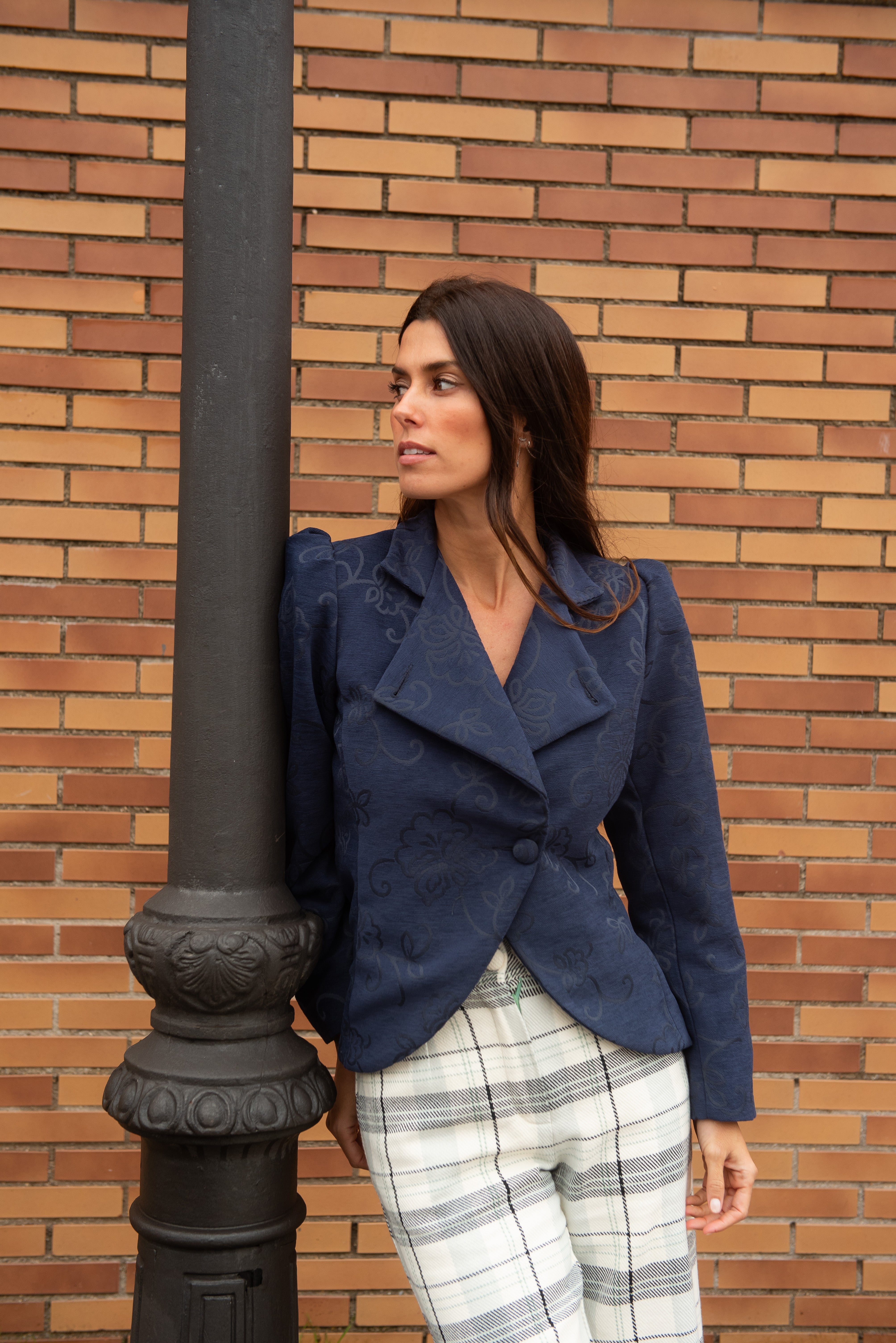 Chaqueta Hearth Azul Marino Estampado Flores