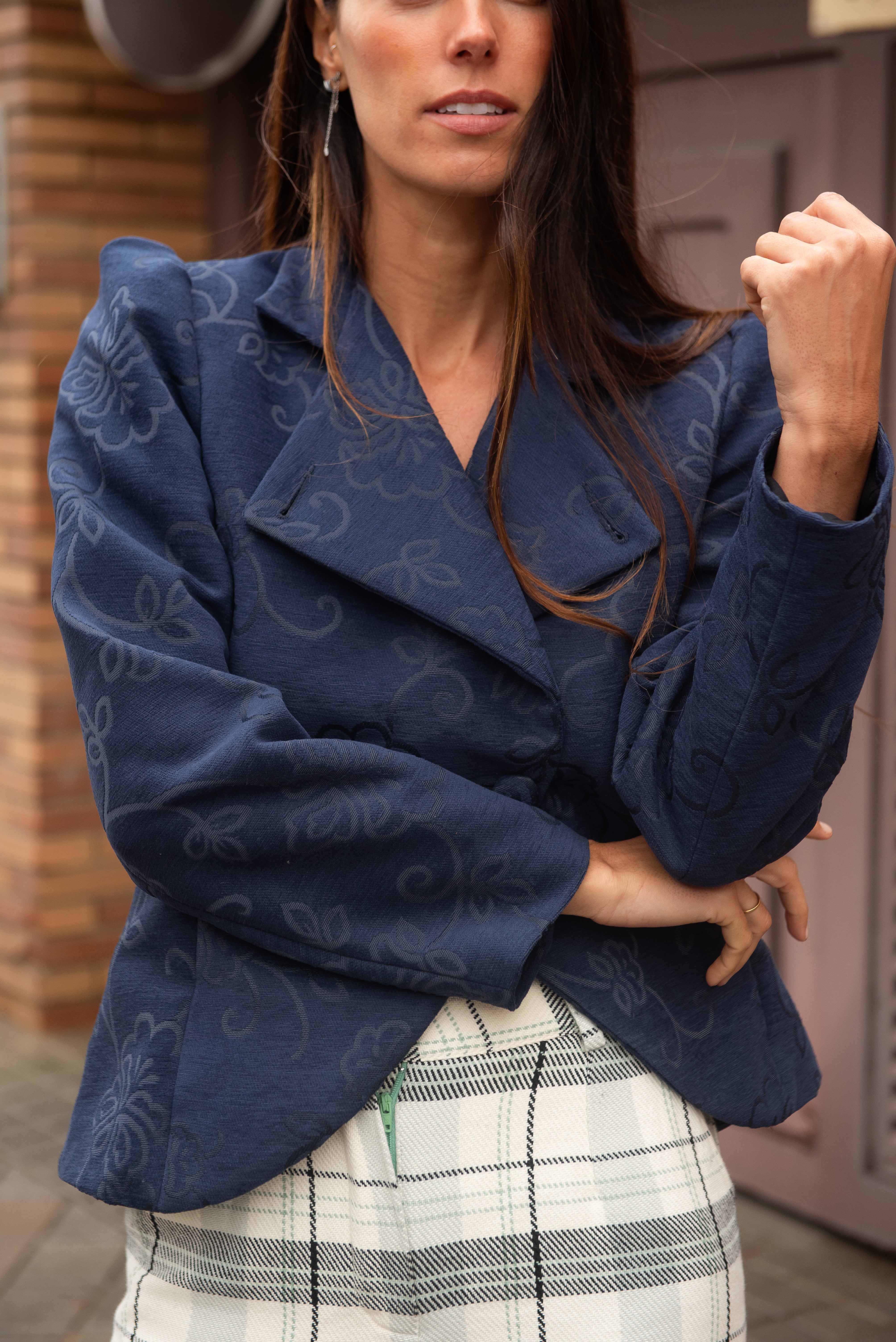 Chaqueta Hearth Azul Marino Estampado Flores