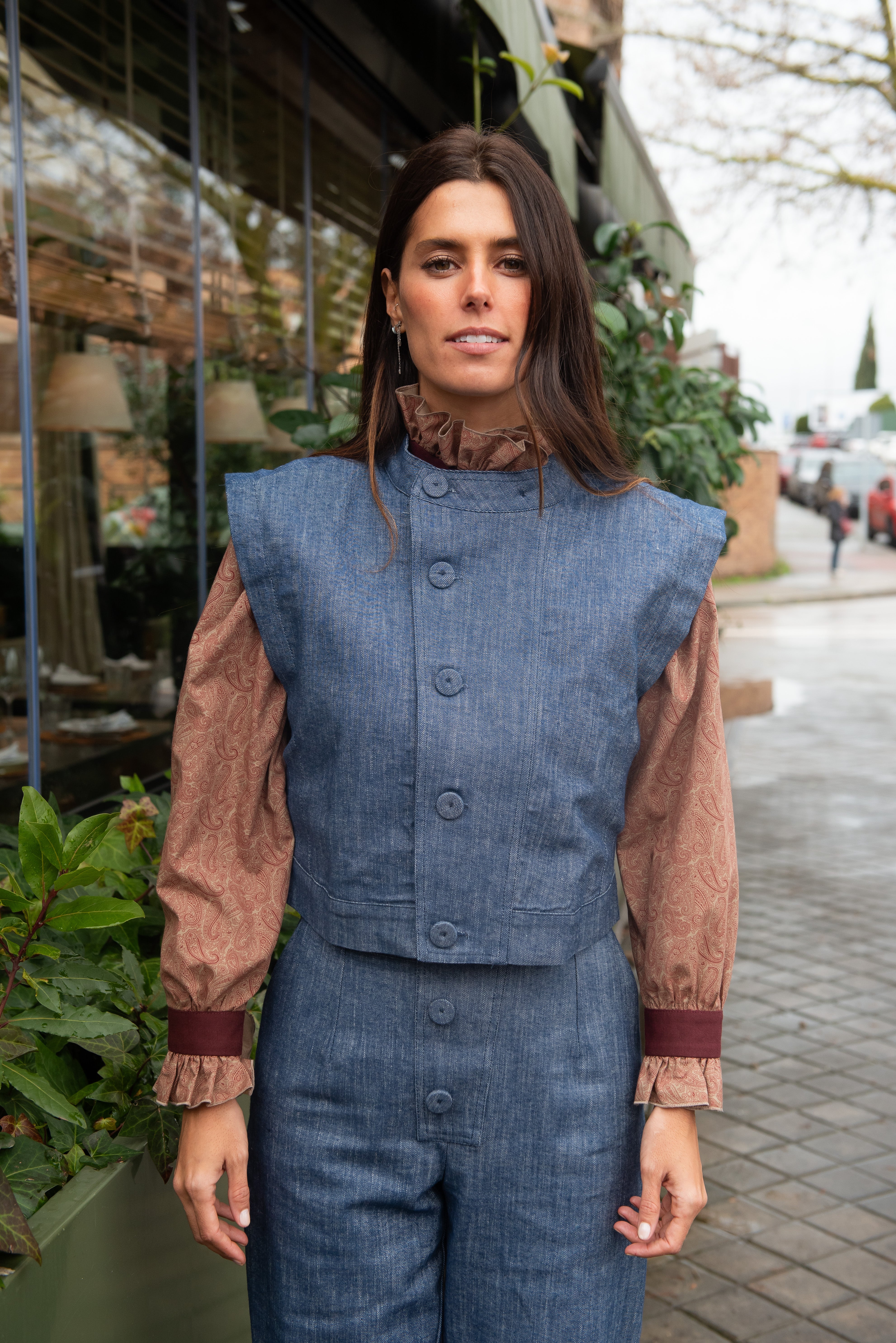 Blusa Eiger Burdeos Volante