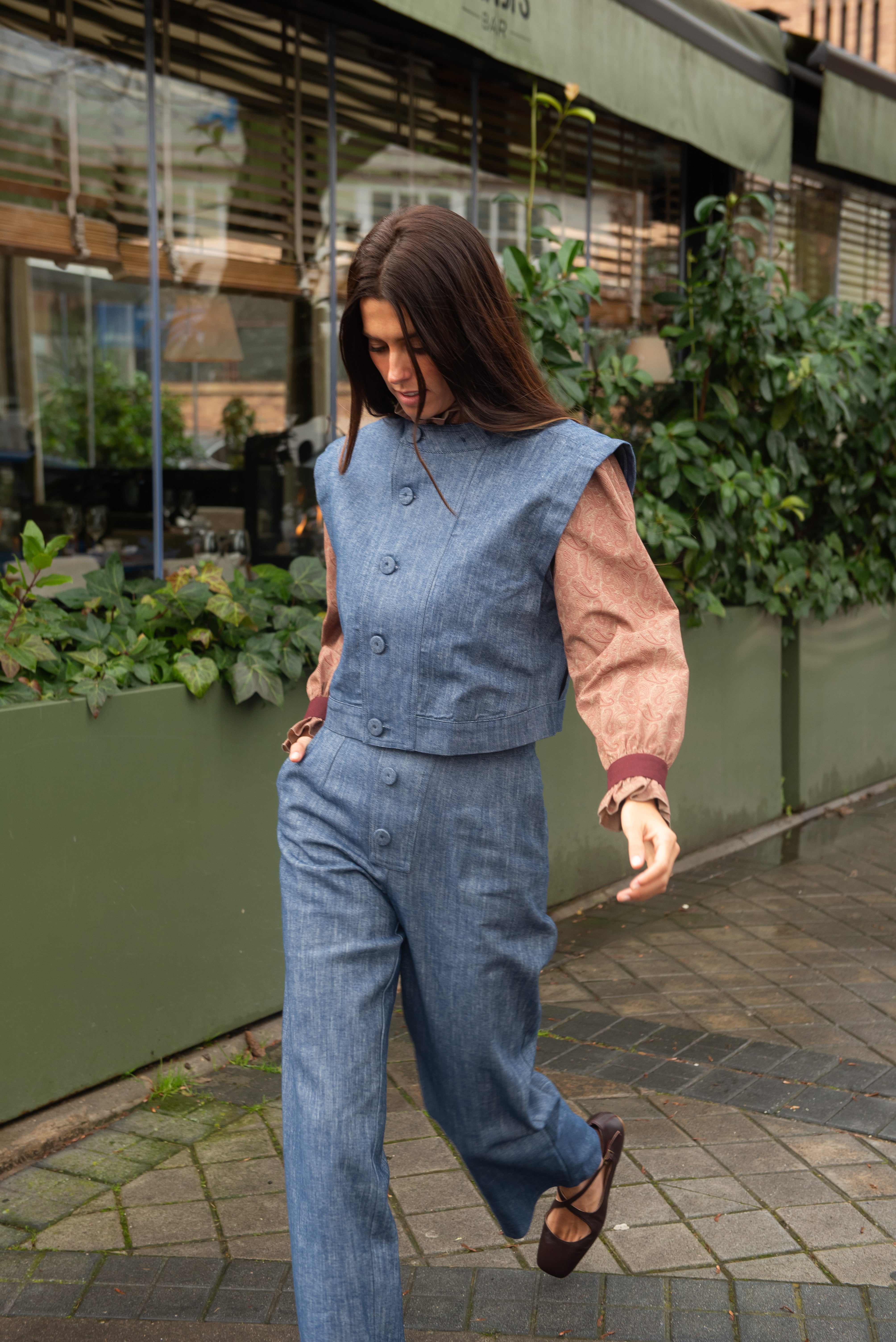 Blusa Eiger Burdeos Volante