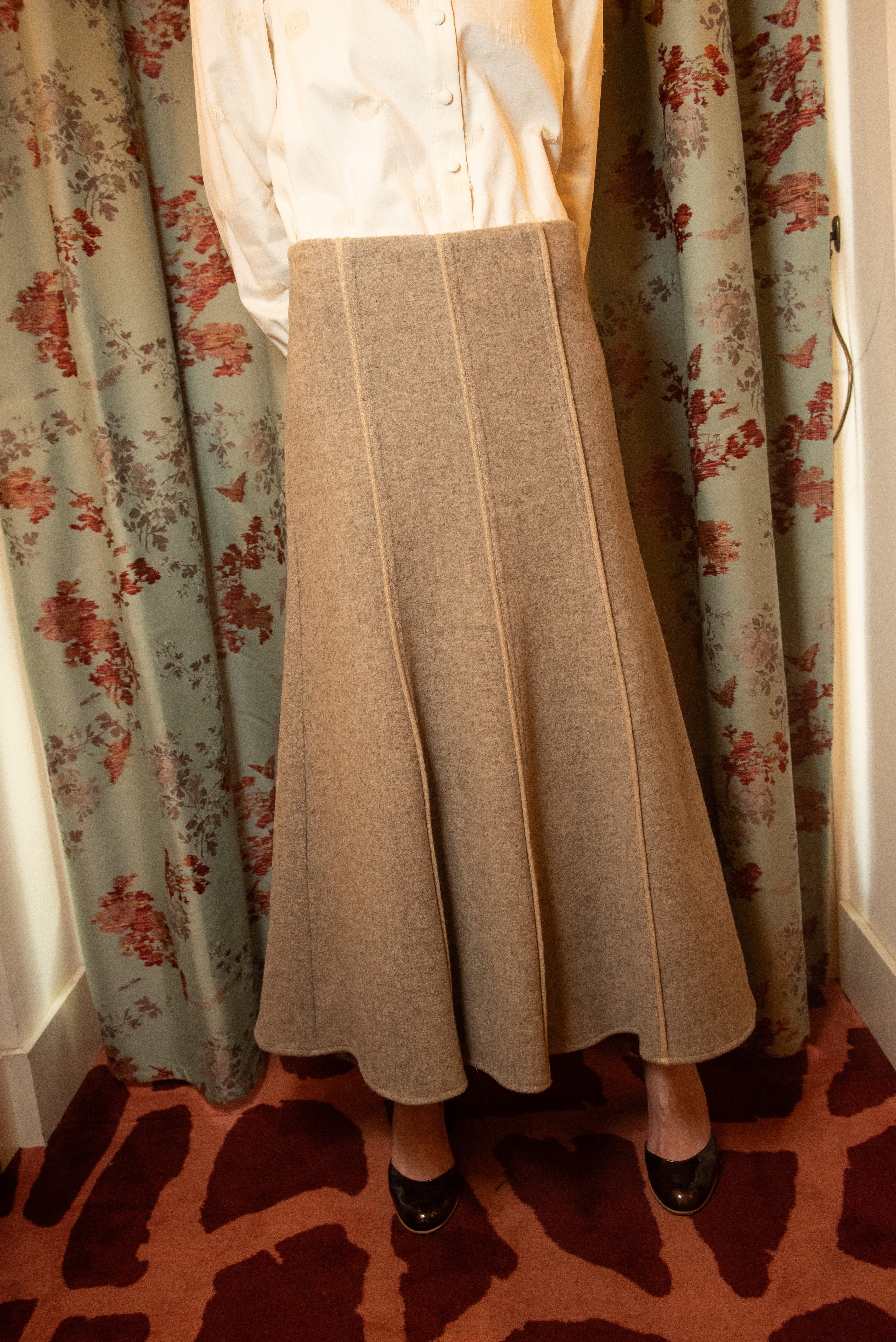 Beige Wool Snowfall Skirt