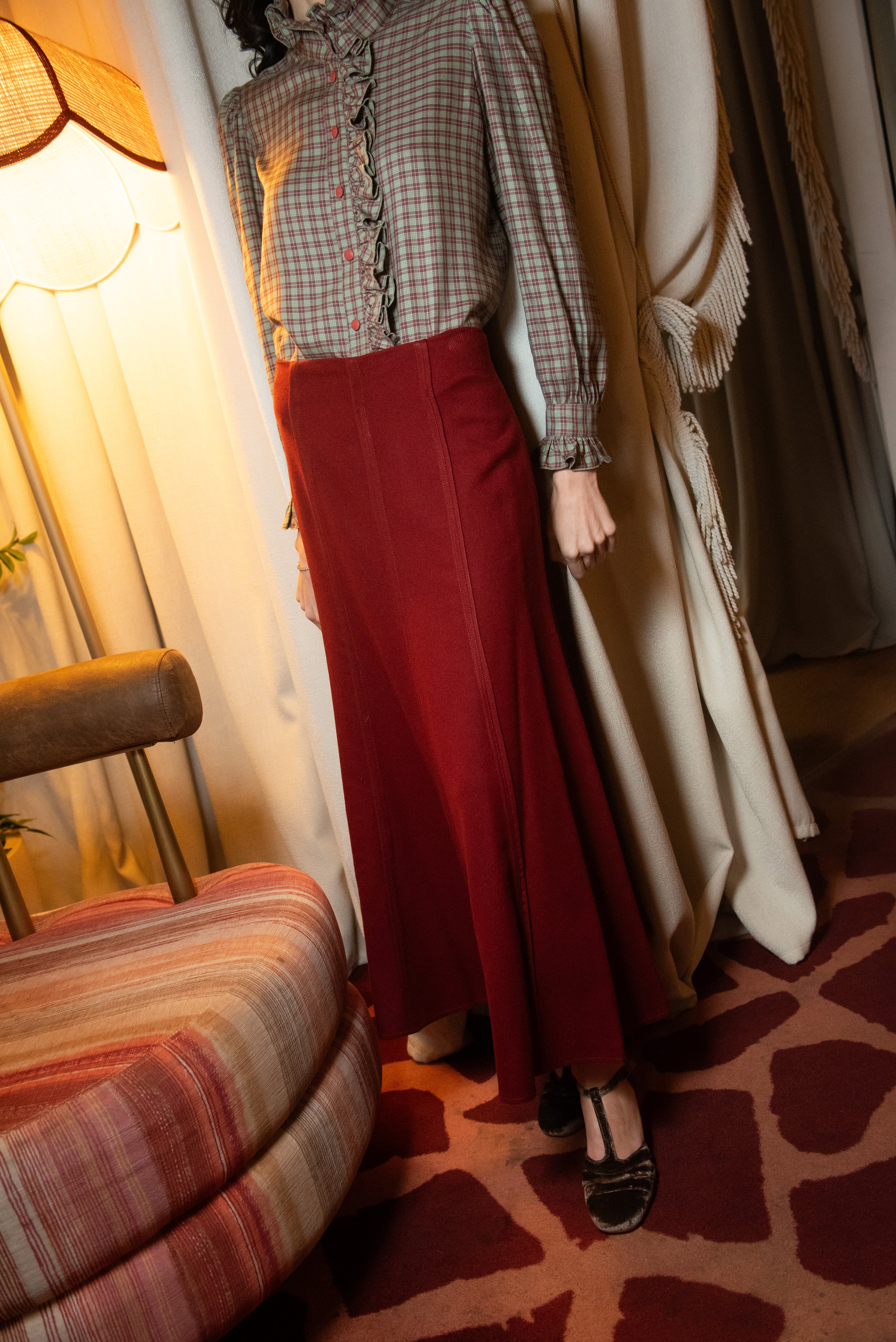 Noel Burgundy Skirt