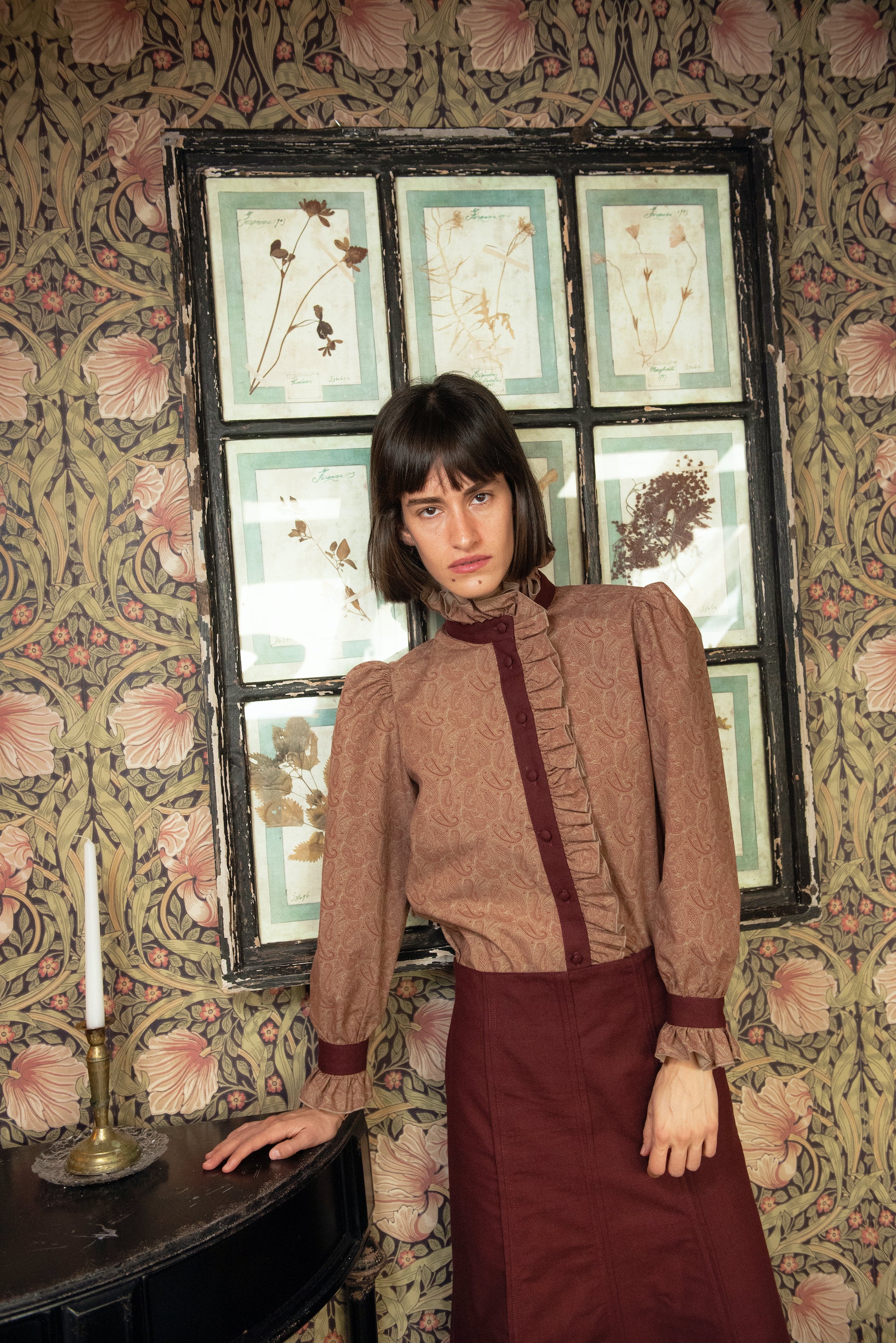 Eiger Burgundy Ruffle Blouse