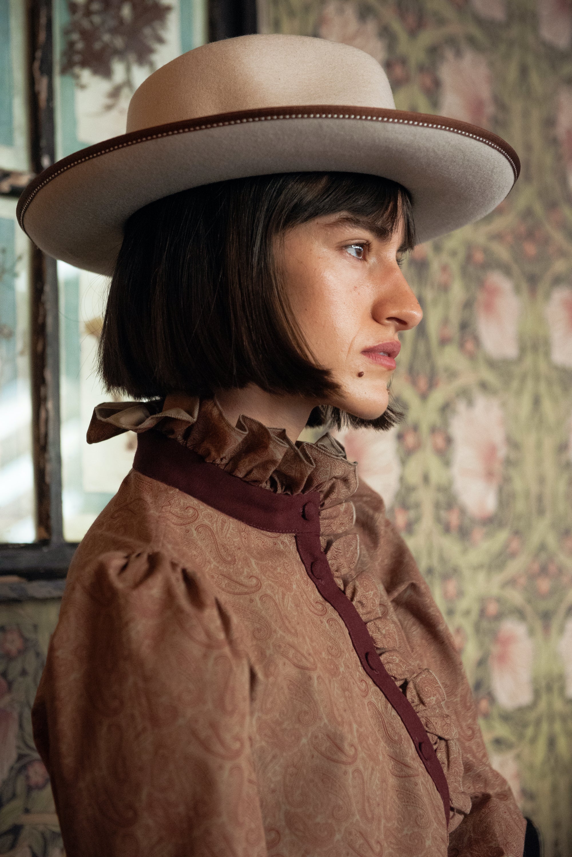 Eiger Burgundy Ruffle Blouse