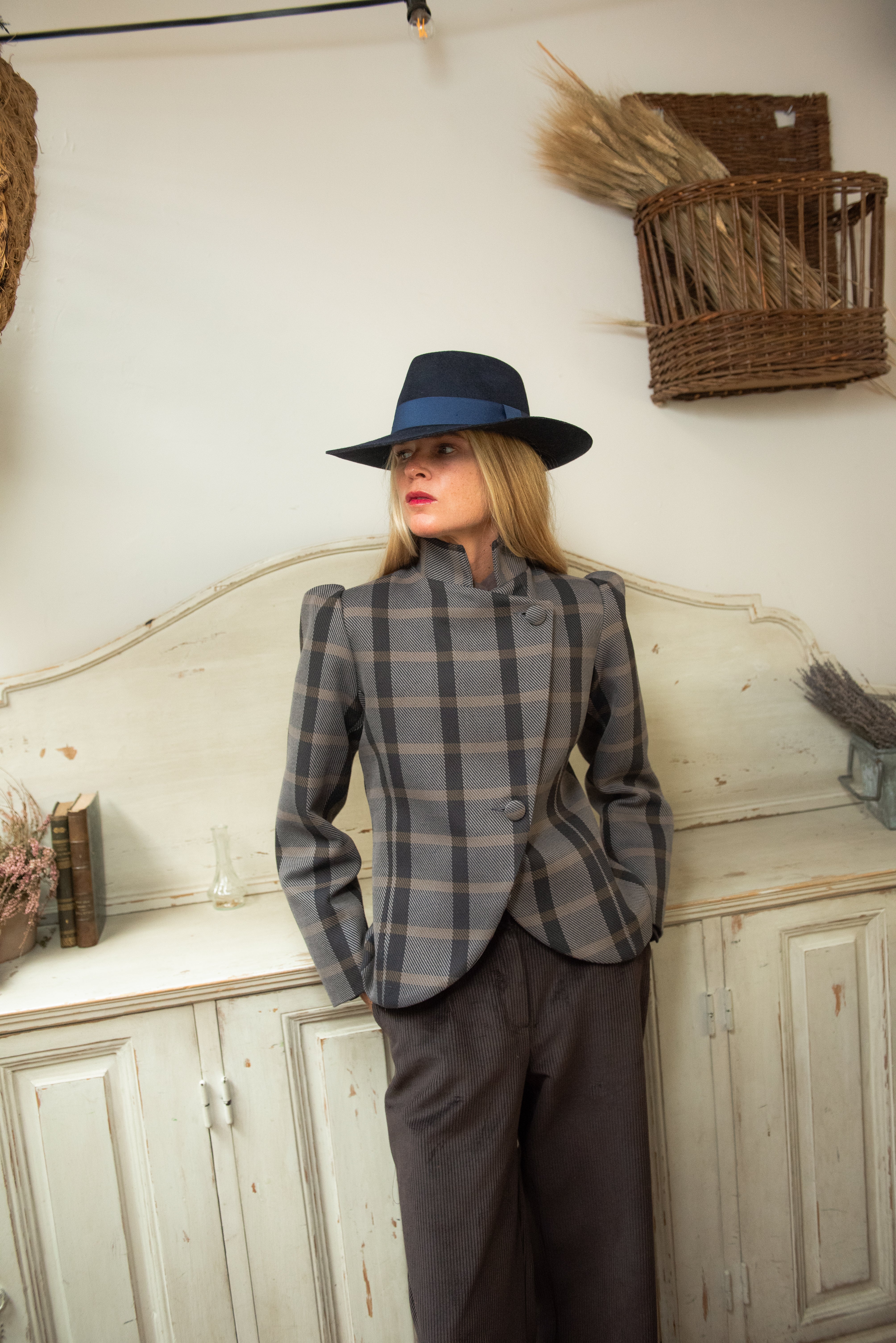 Chaqueta Nordheim Cuadros Azul y Gris