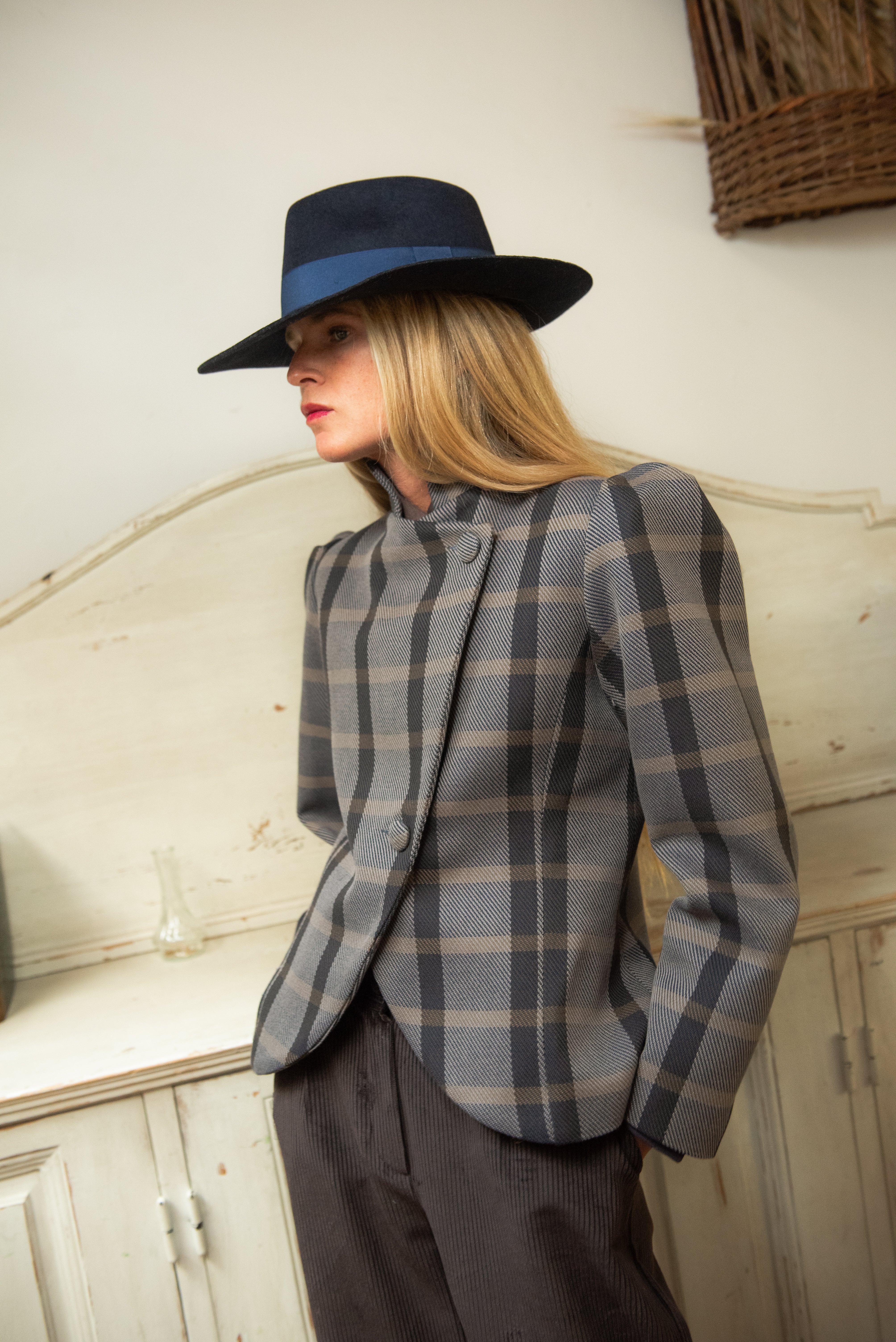 Chaqueta Nordheim Cuadros Azul y Gris