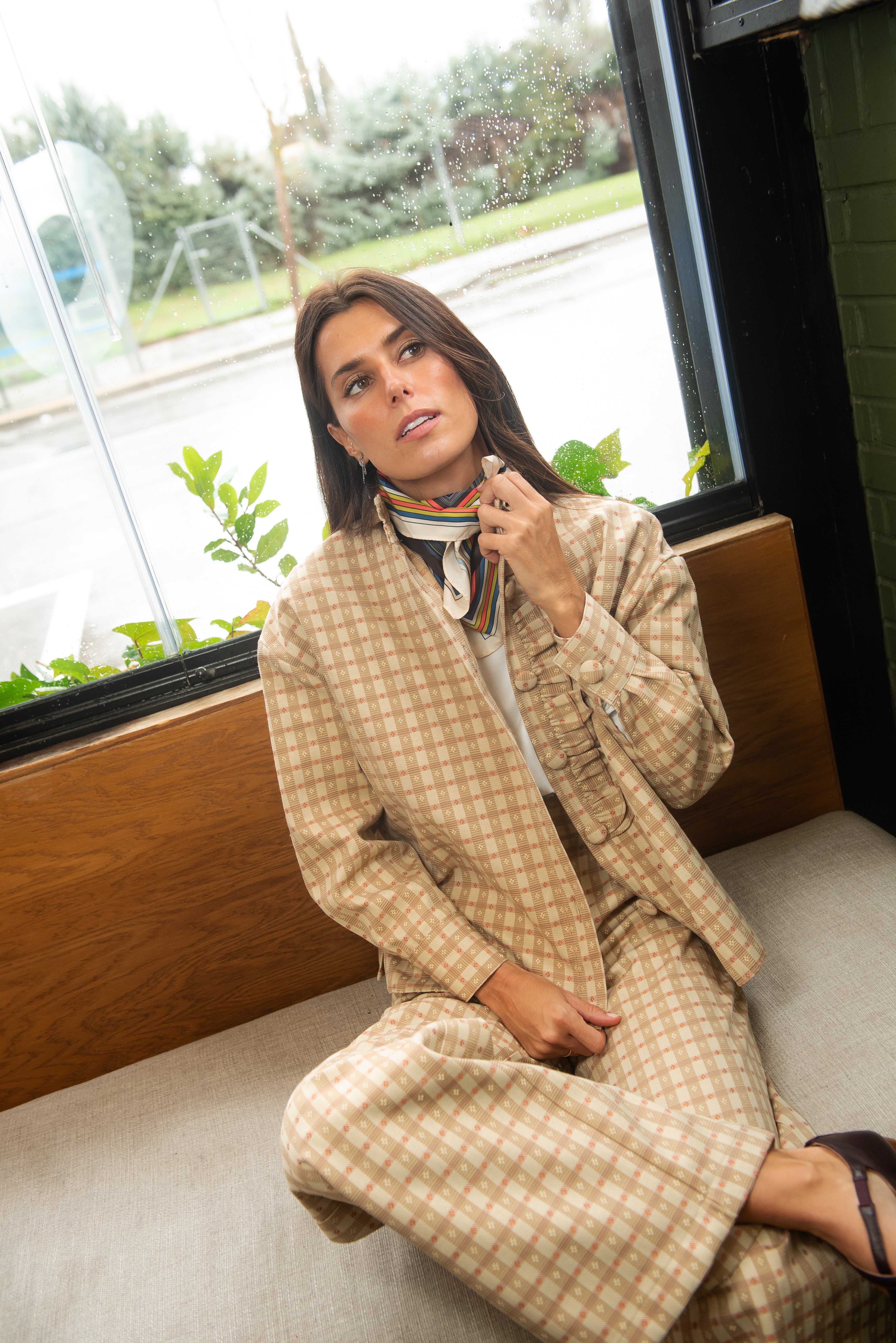 Calças às riscas laranja Capricórnio