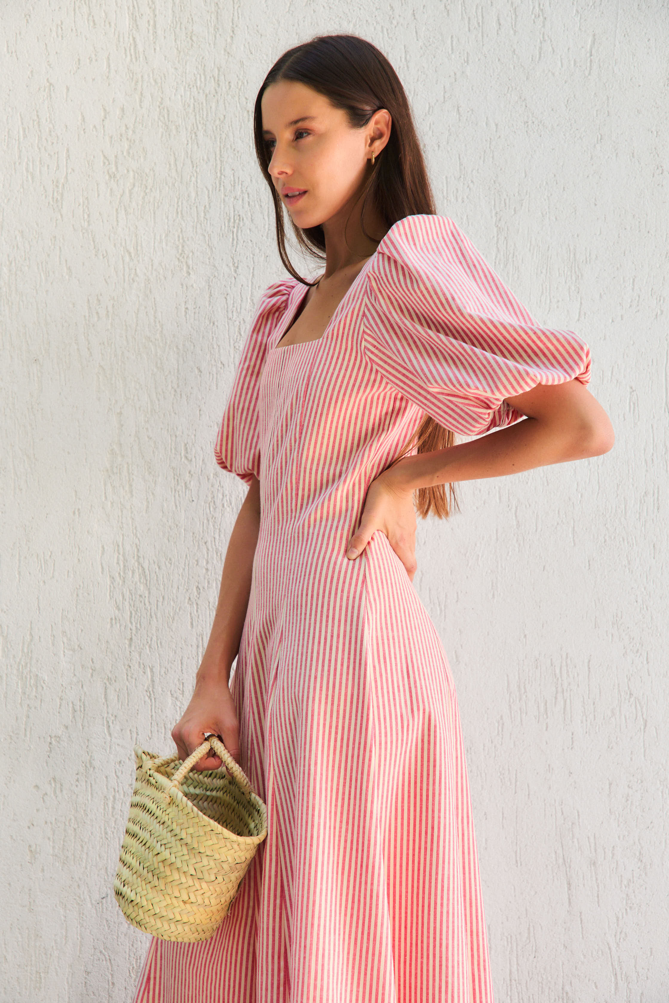 Vestido Mallorca Rayas Rojas