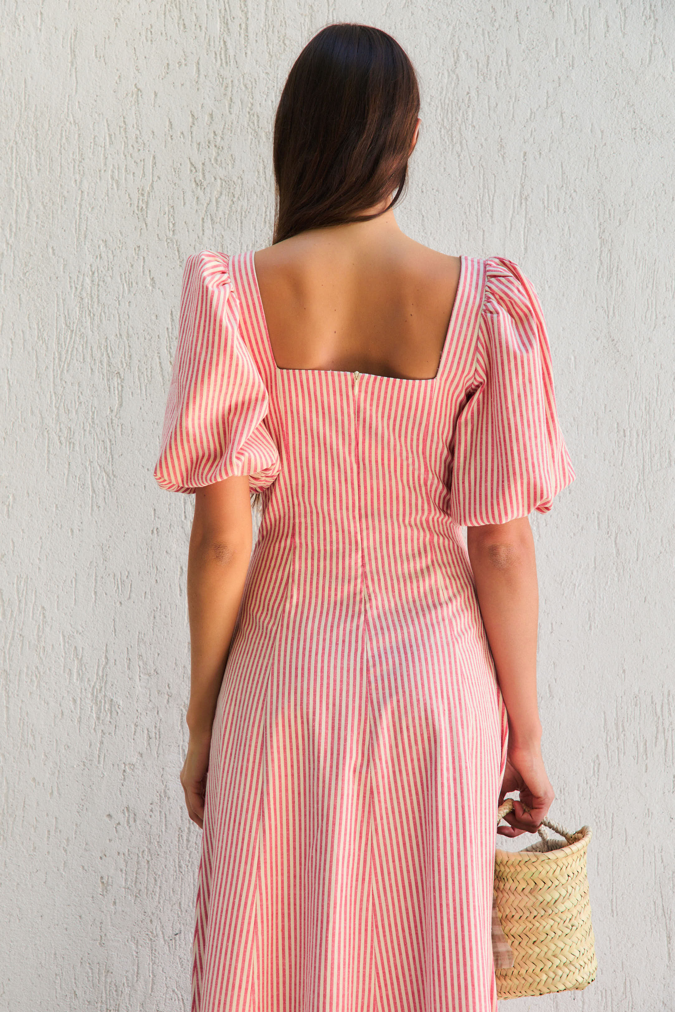 Vestido Mallorca Rayas Rojas