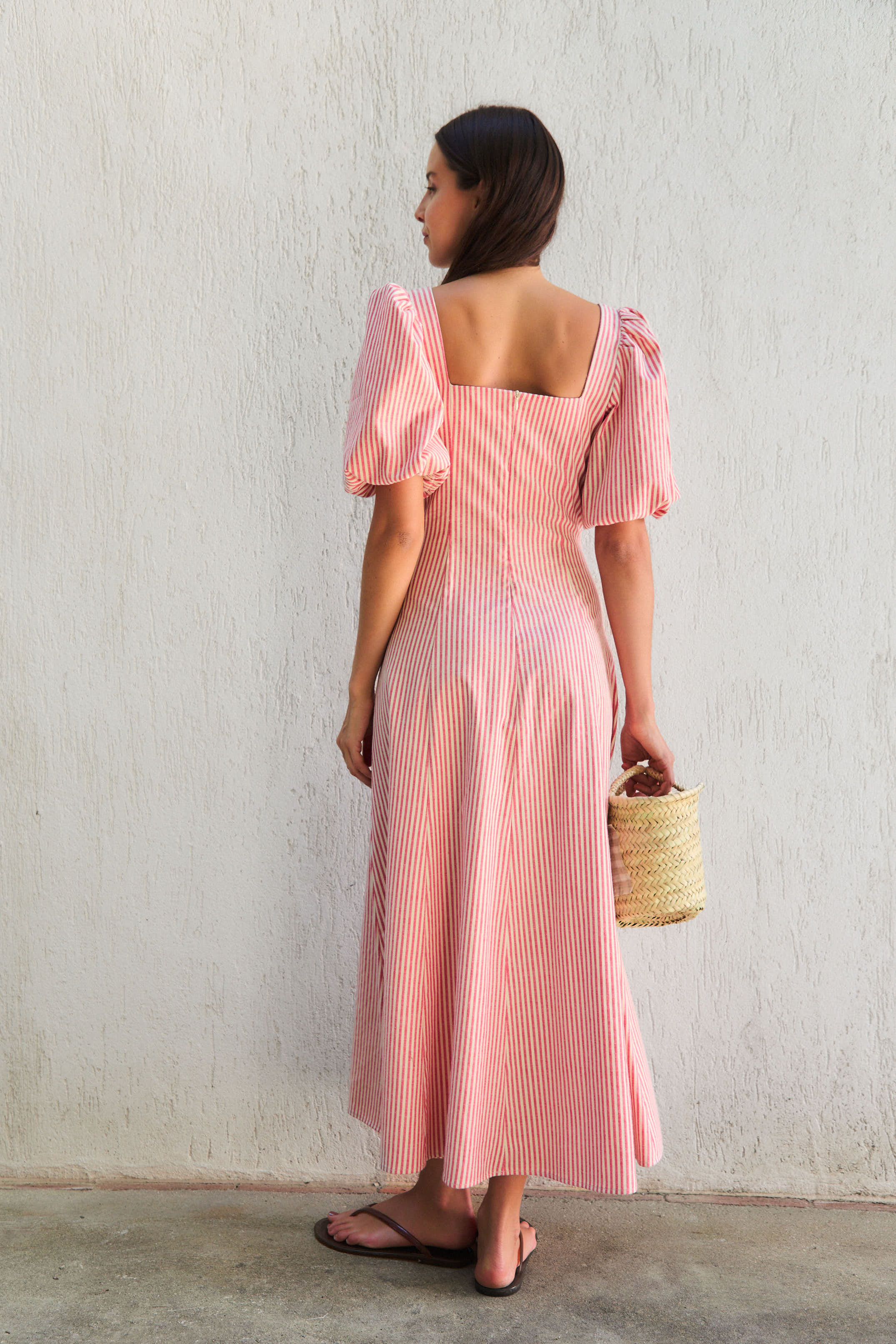 Vestido Mallorca Rayas Rojas