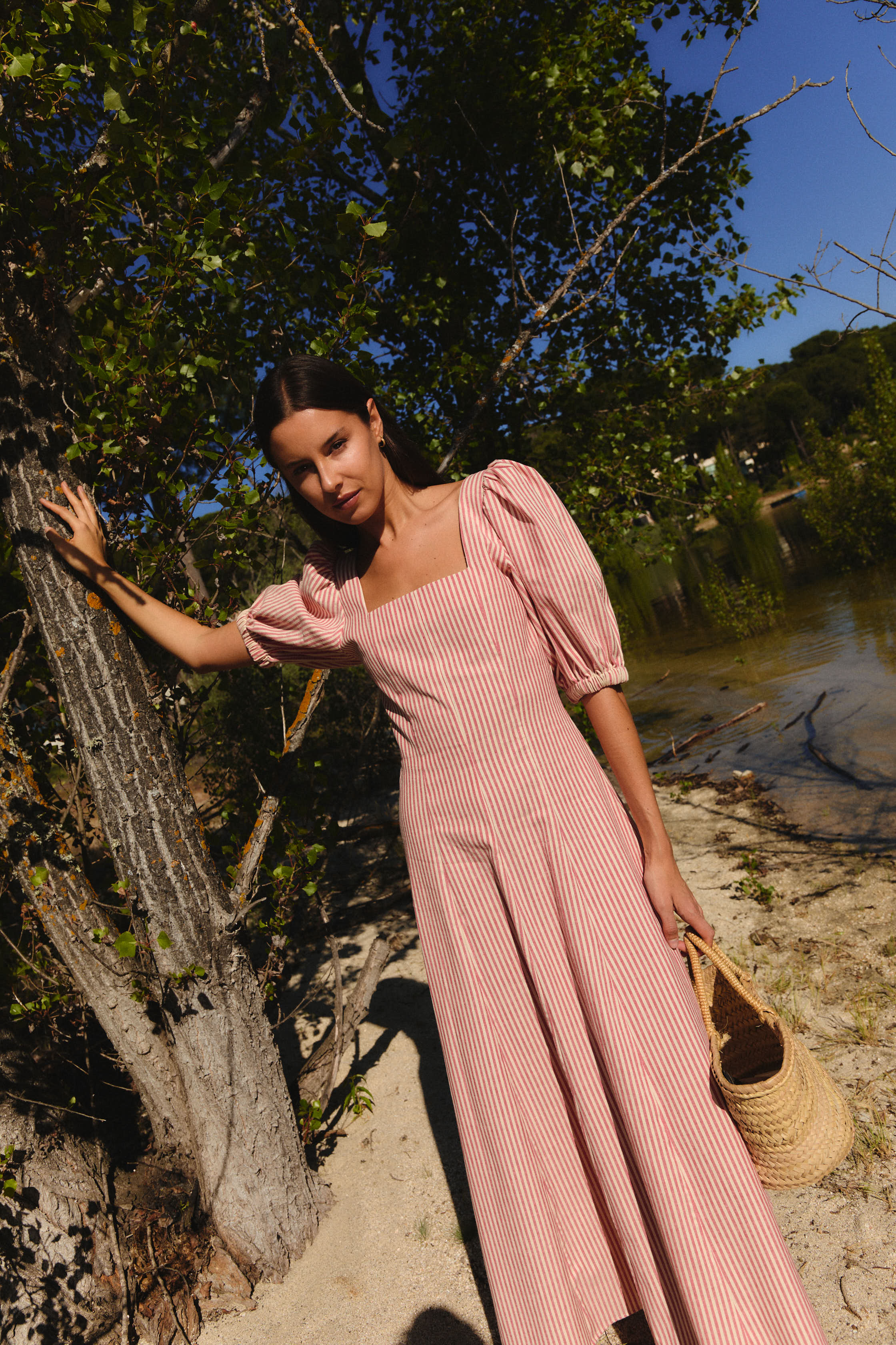 Vestido Mallorca Rayas Rojas