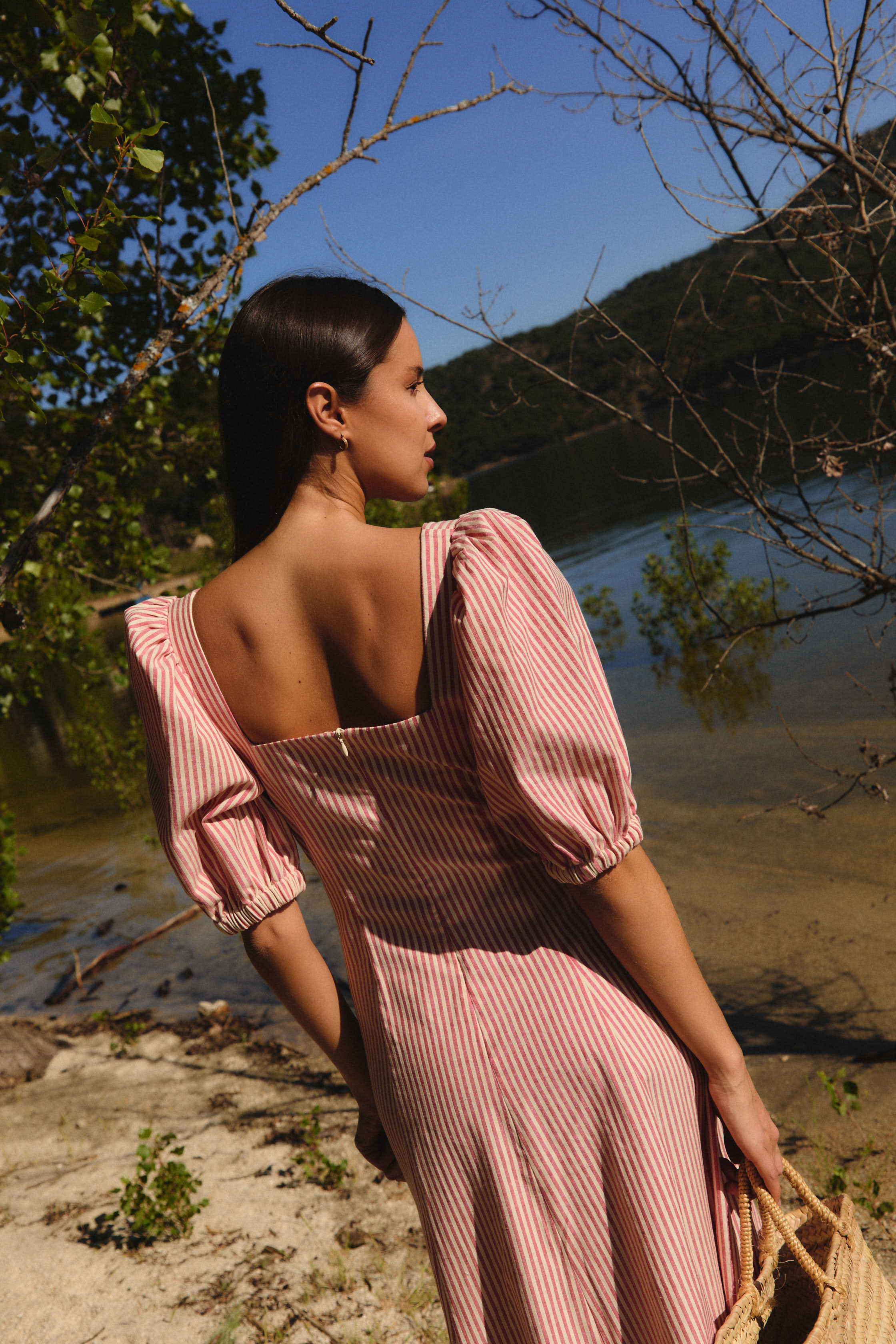 Vestido Mallorca Rayas Rojas