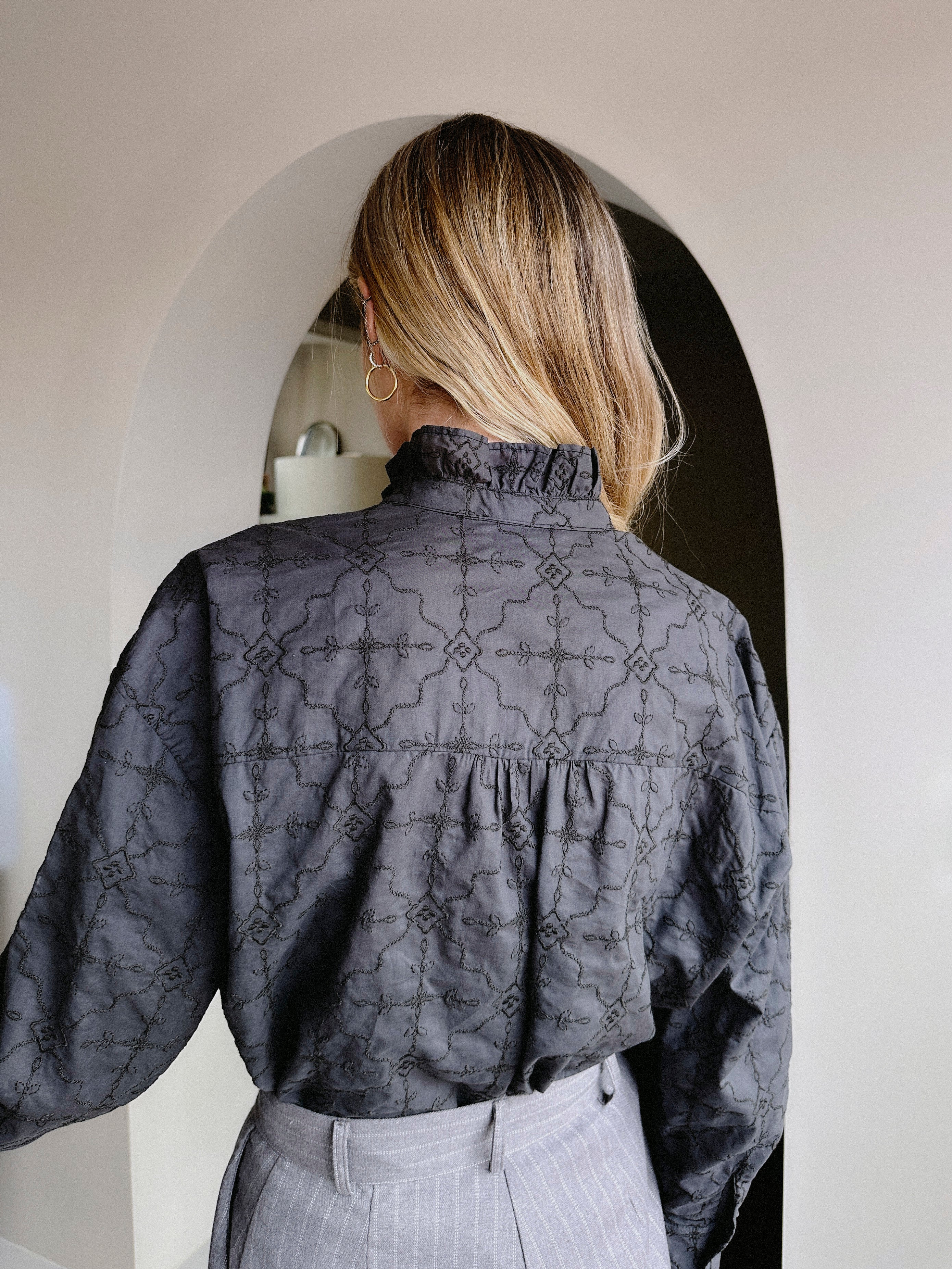 Grey Embroidery Shirt