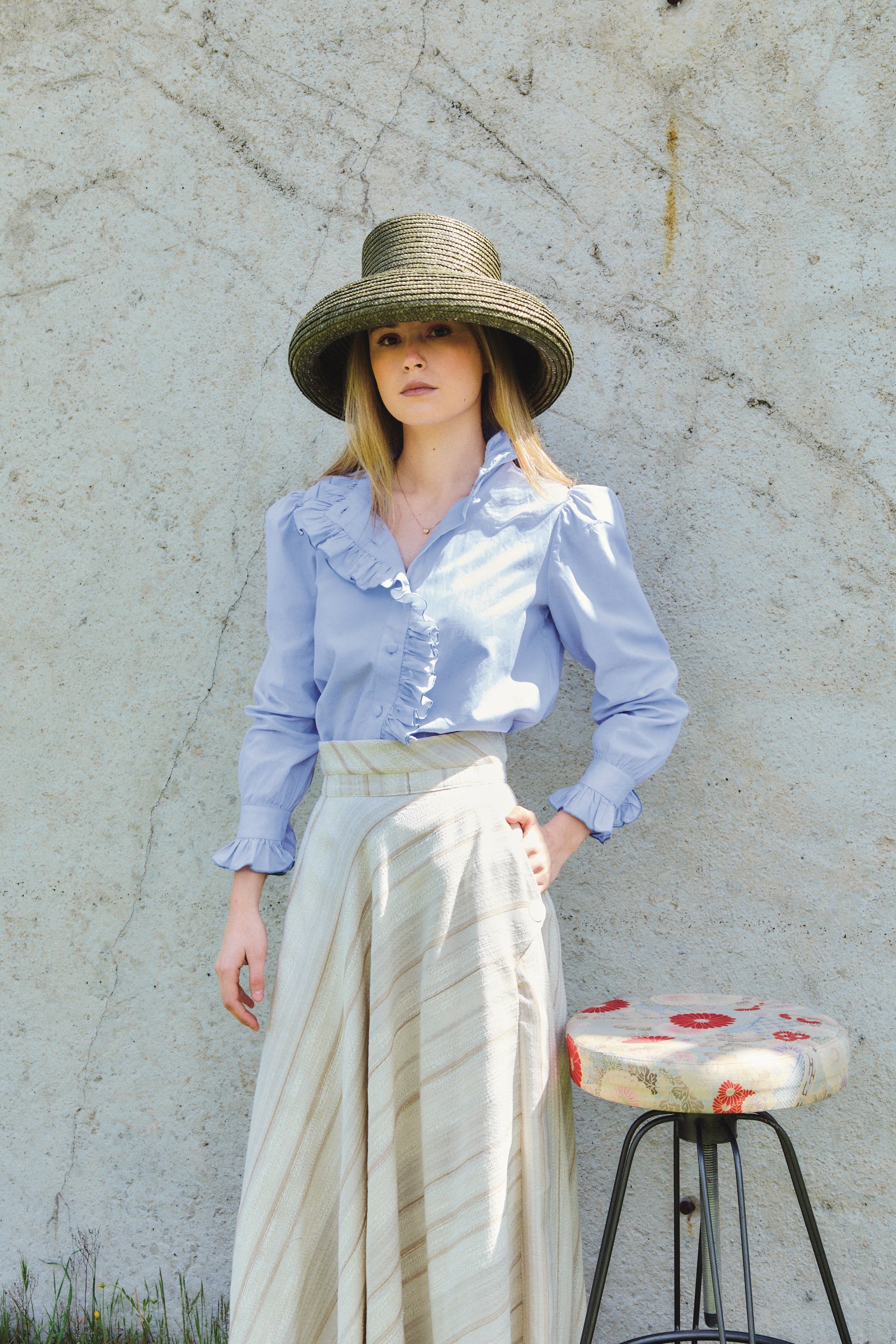 Olive Embroidered Skirt