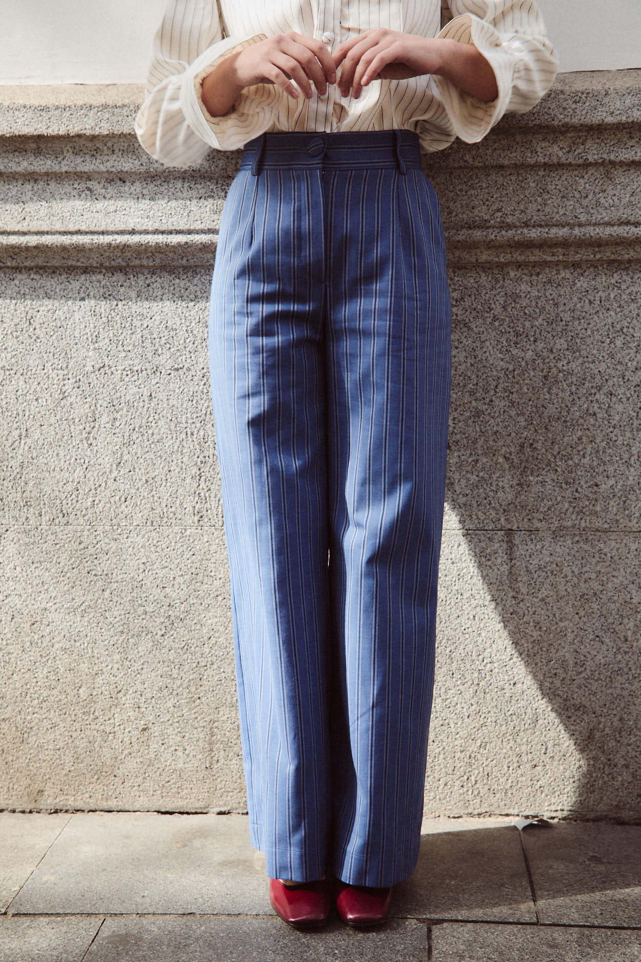 La Margarita Blue Striped Pants