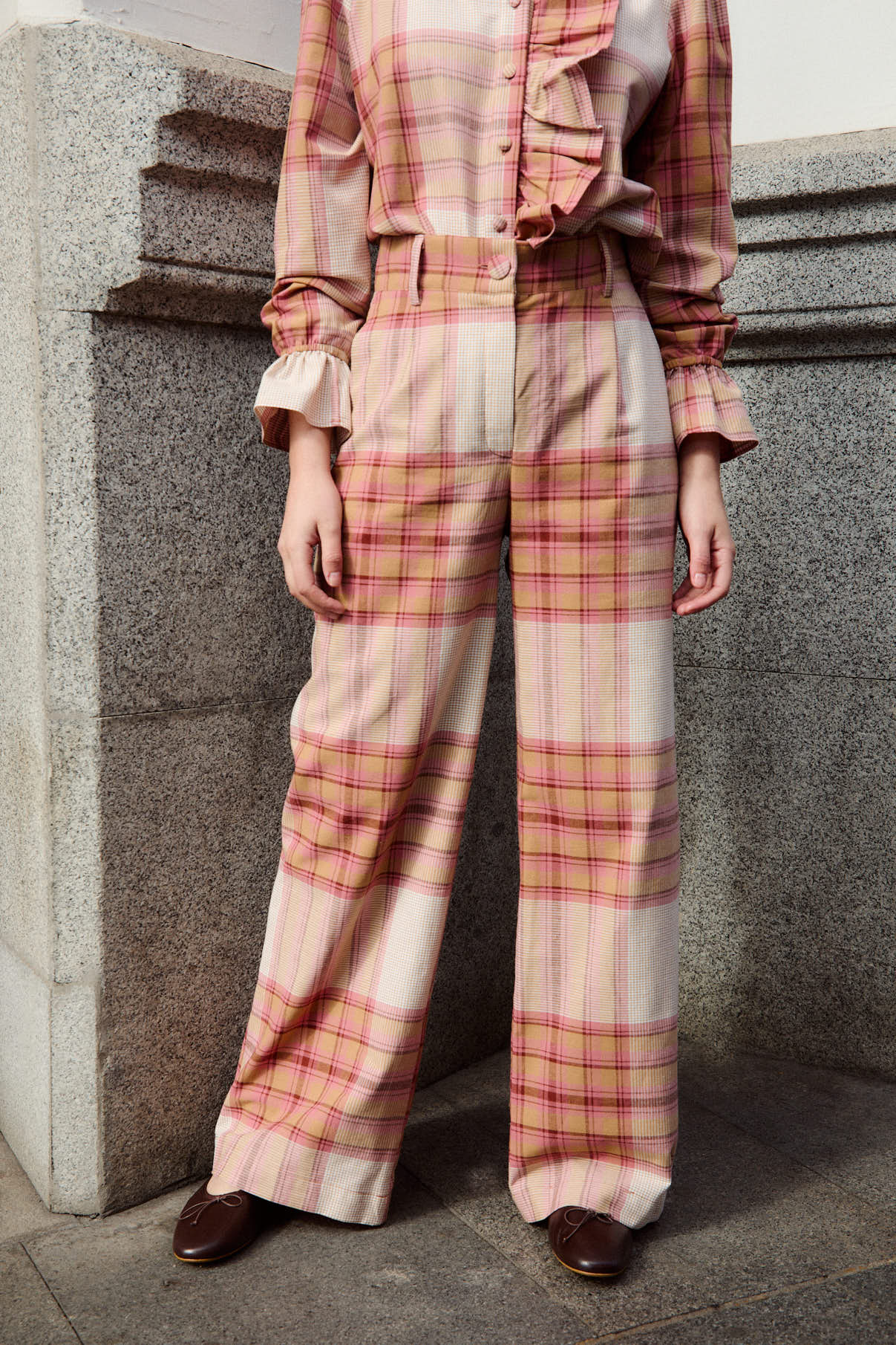 La Margarita Pink Plaid Pants