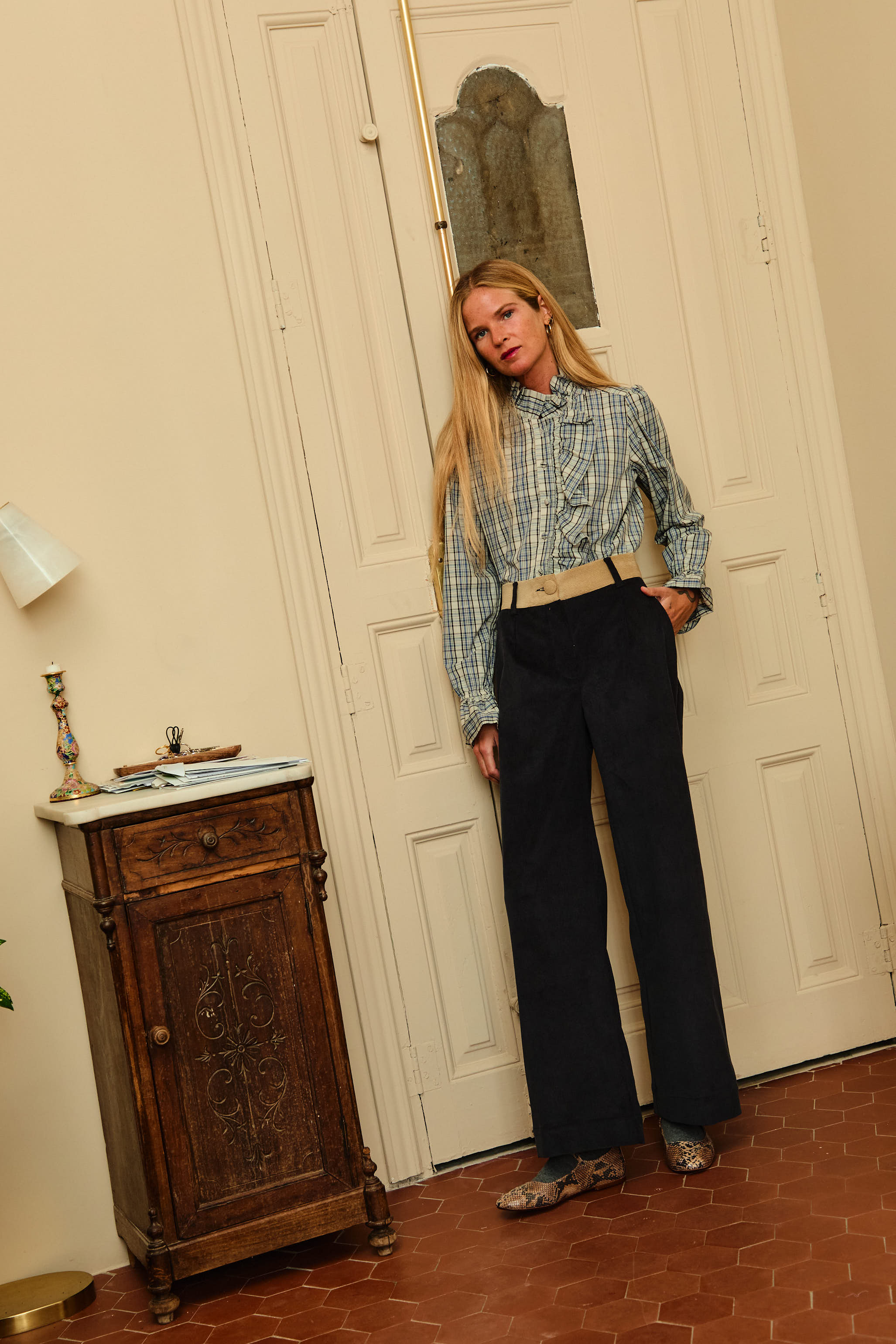 blusa_cuadros_volantes_pulso_ipabrand