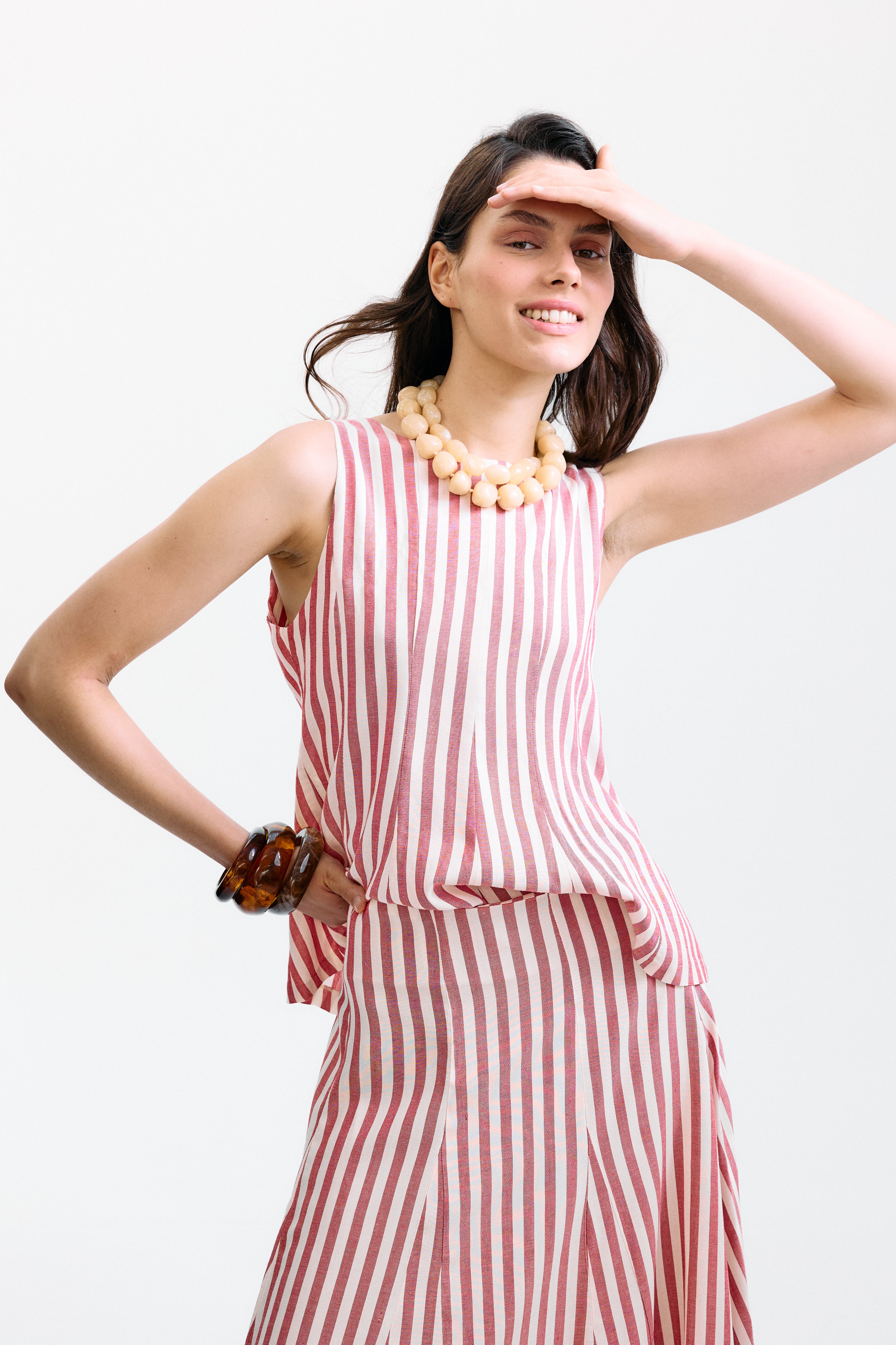 Top Gelosia Rayas Blanco y Rojo