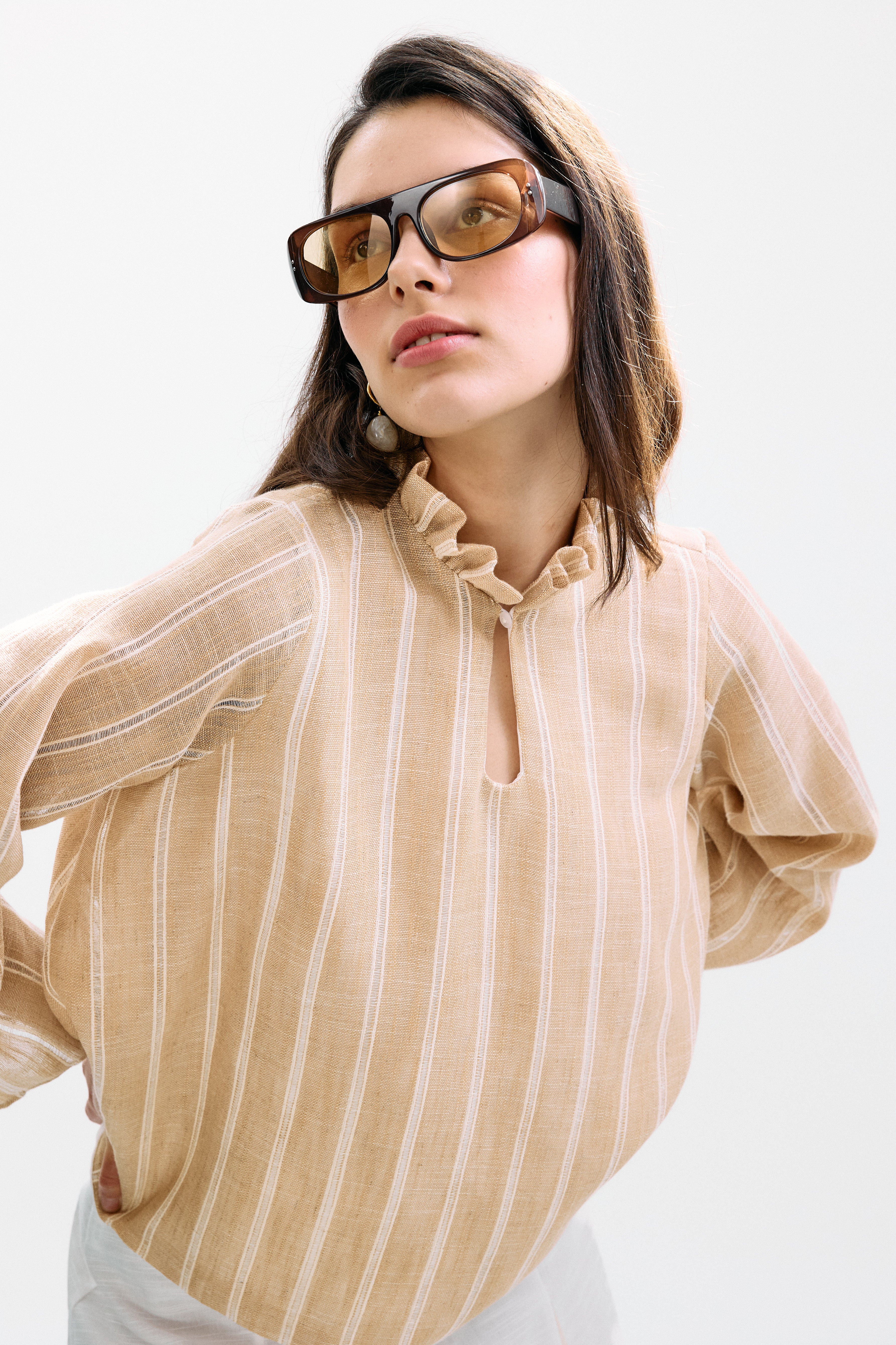 Blusa Zefiro Rayas Beige