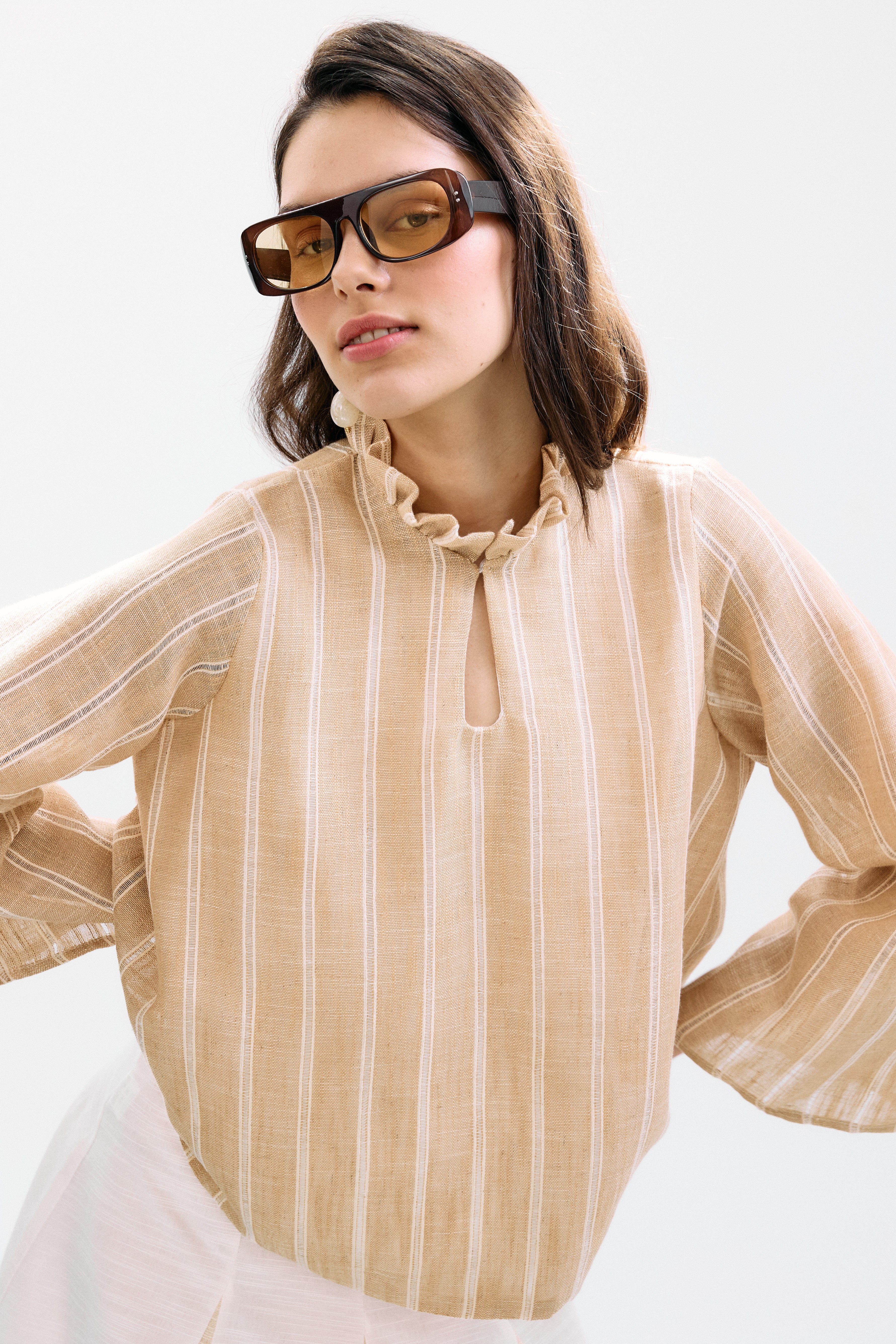 Blusa Zefiro Rayas Beige