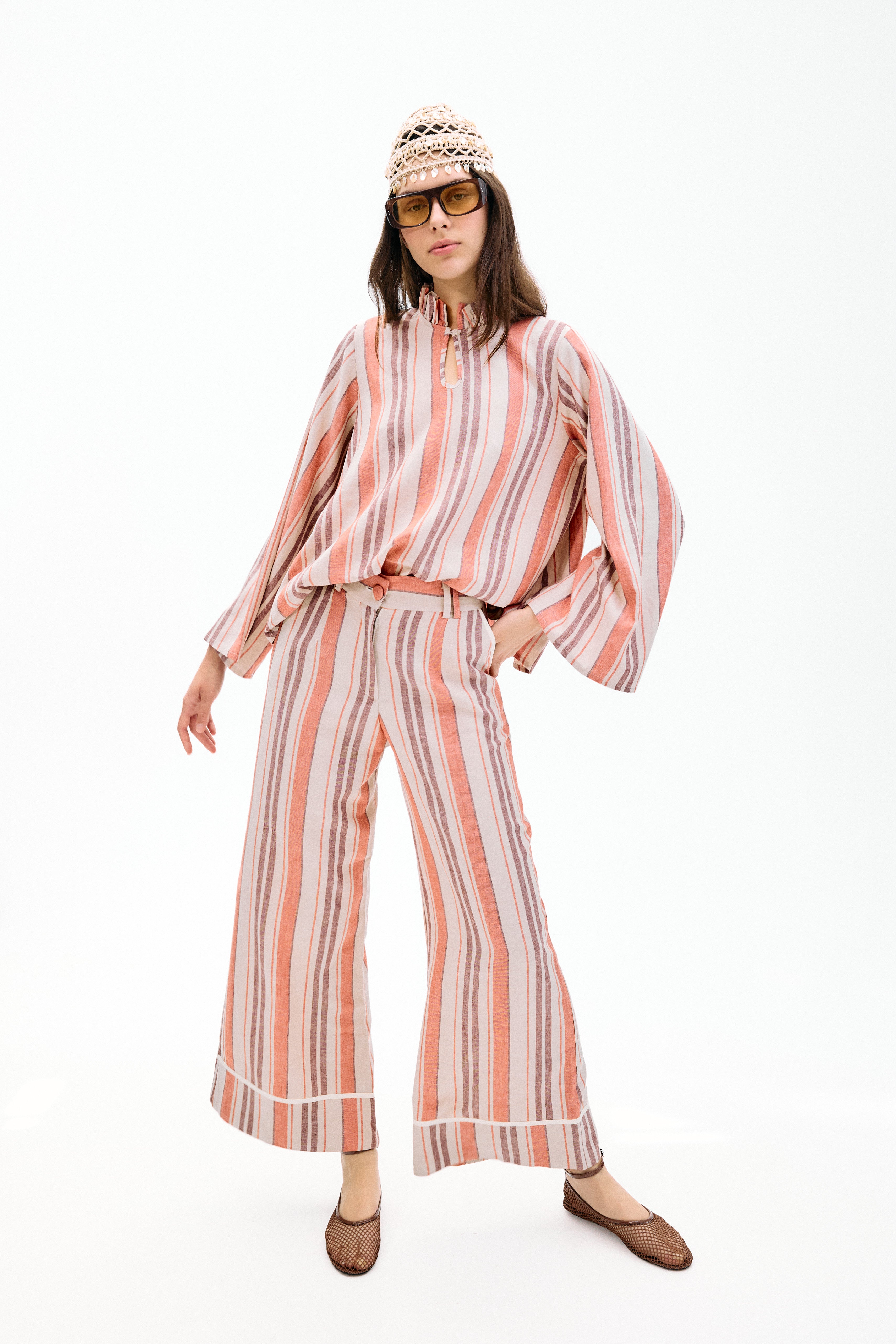 Pantalón Scirocco Rayas Coral y Lila