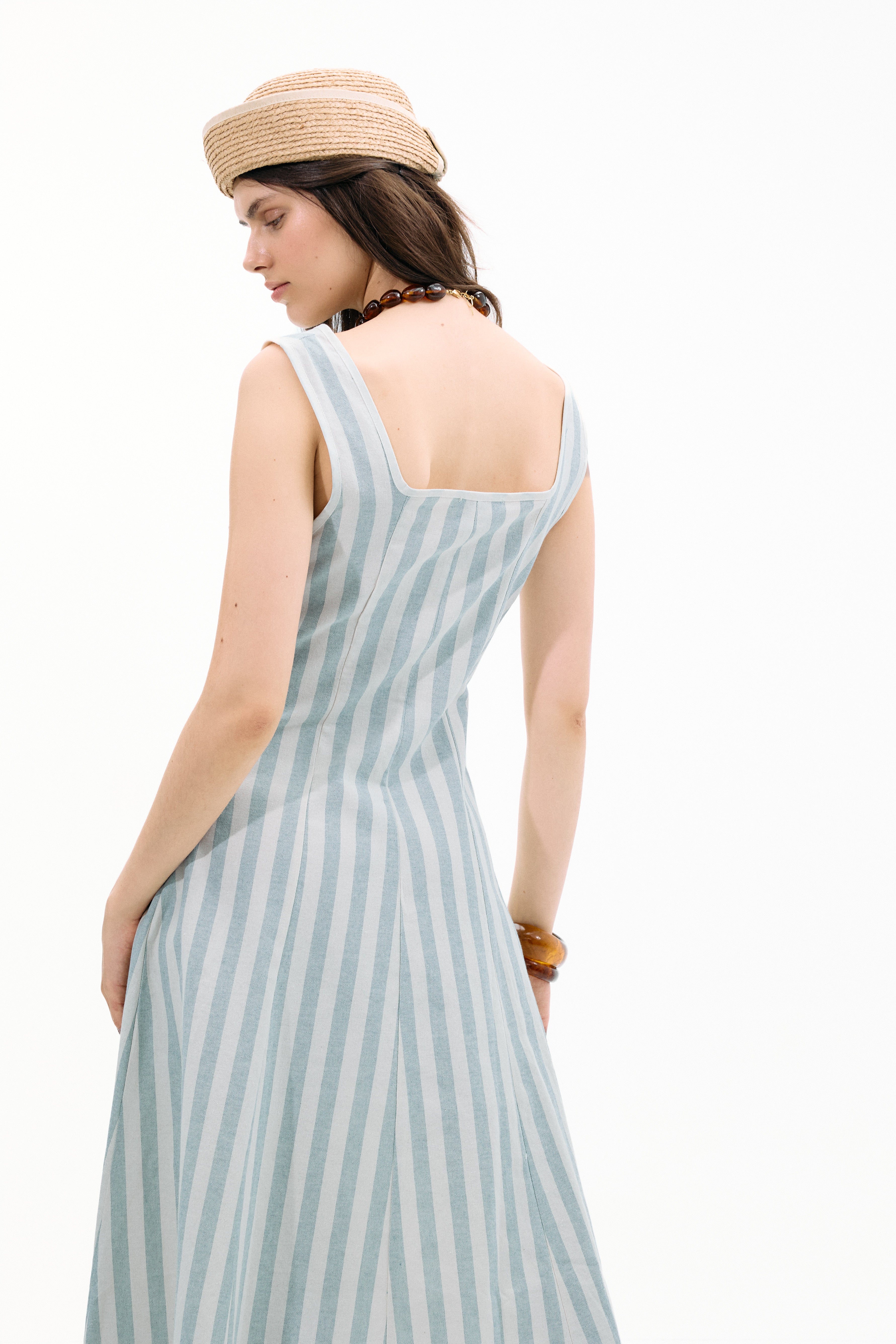 Vestido Costiera Multirrayas Azul