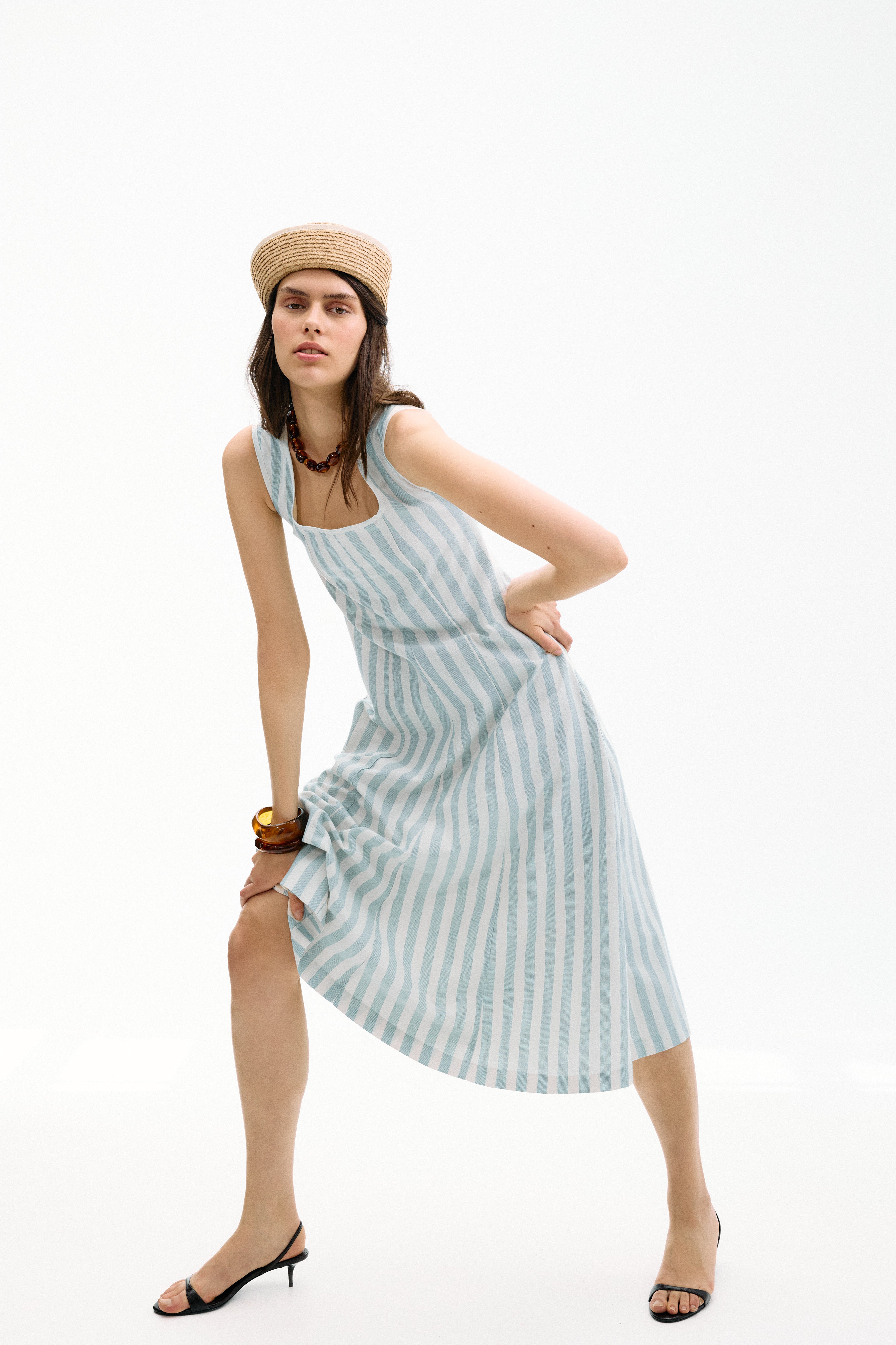 Vestido Costiera Multirrayas Azul