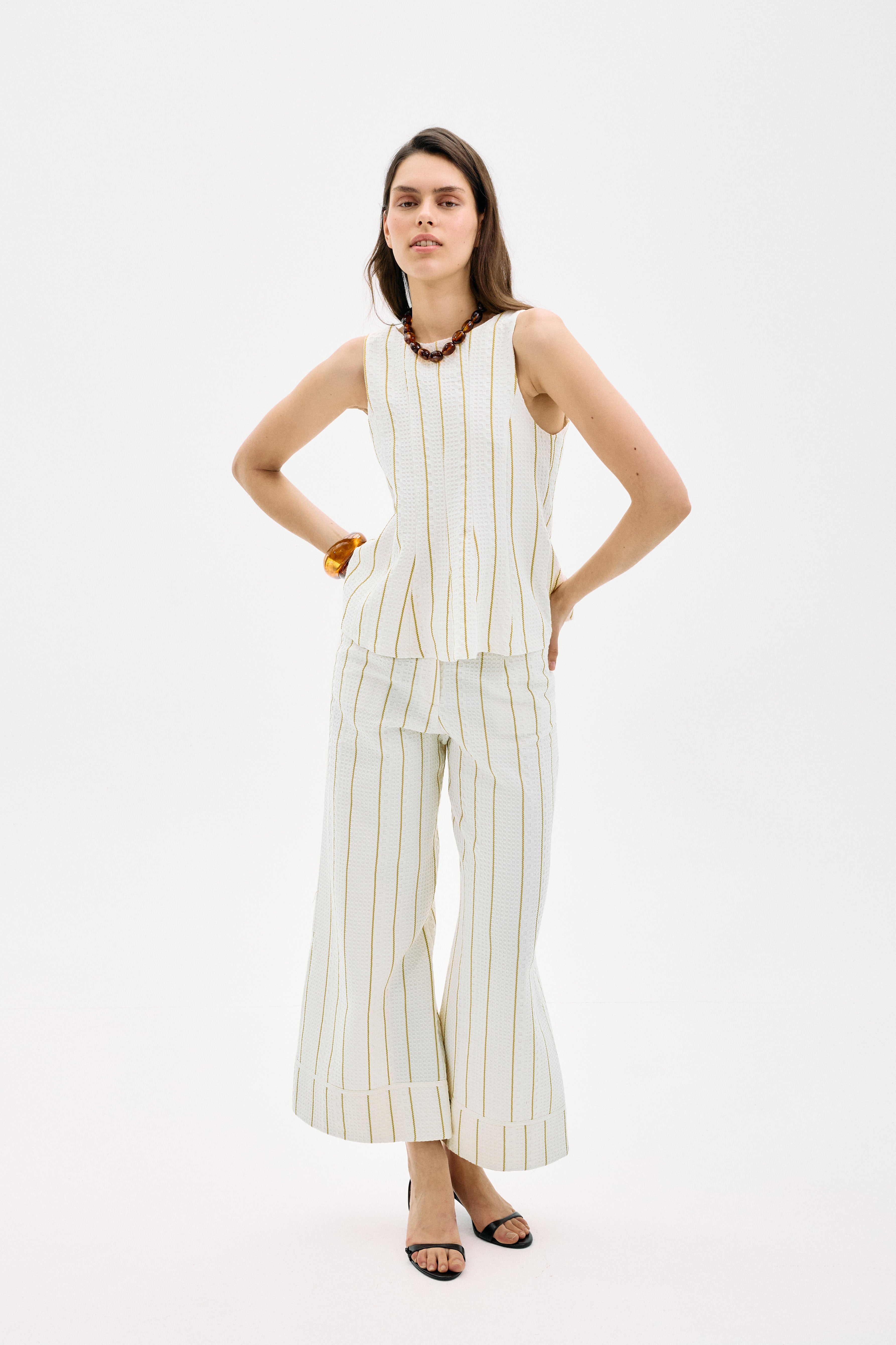 Pantalón Rifugio Crudo Rayas Amarillo