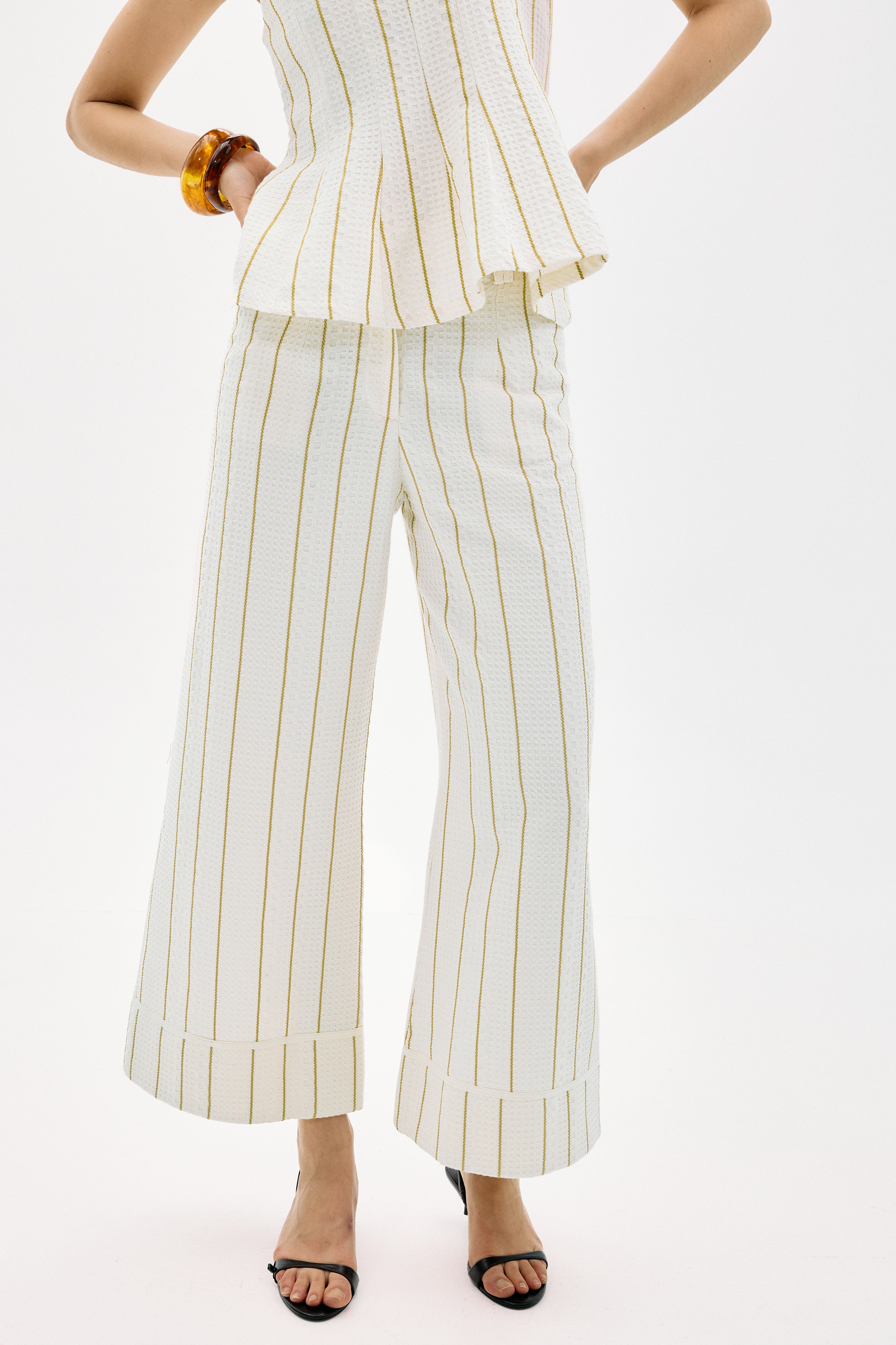 Pantalón Rifugio Crudo Rayas Amarillo