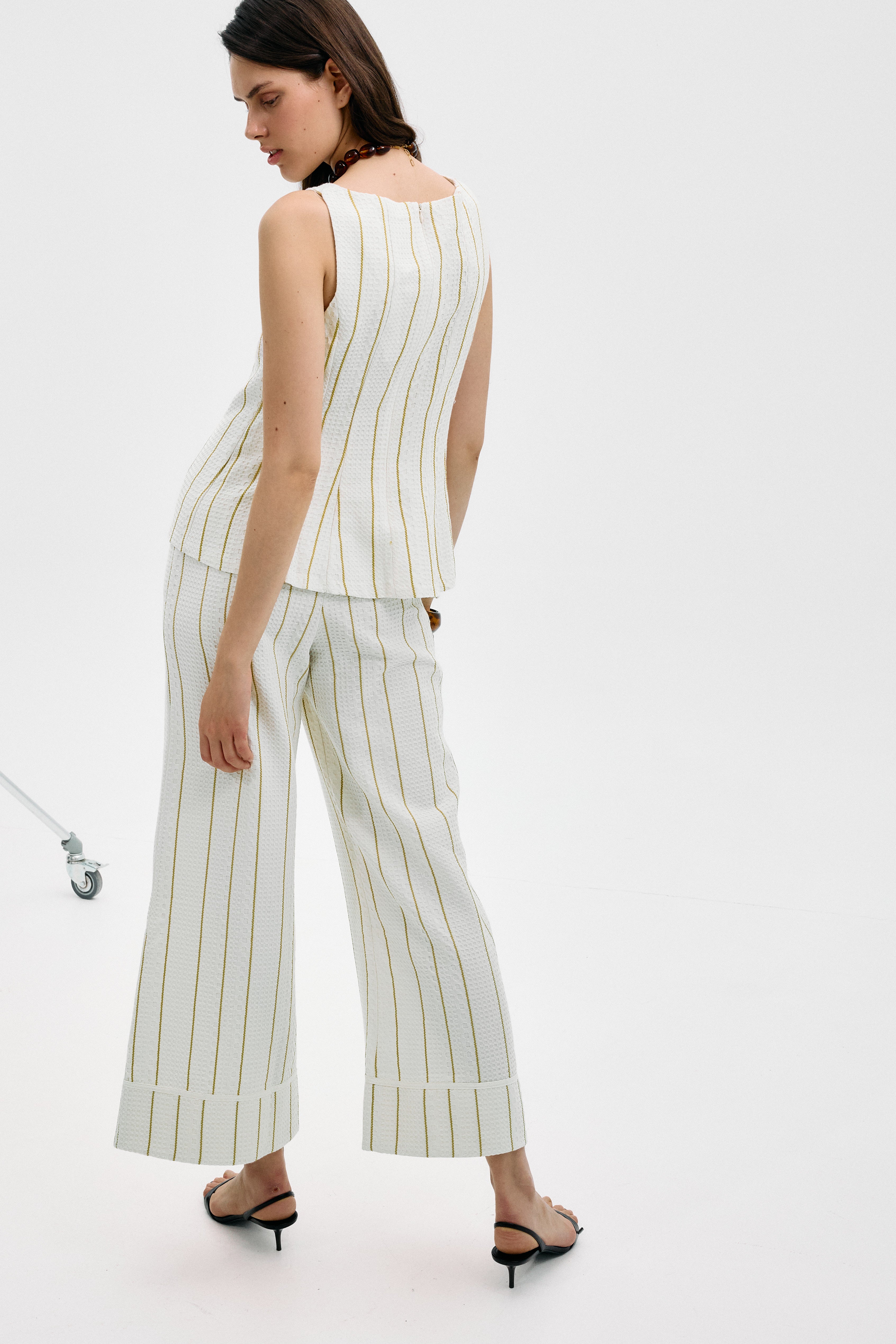 Pantalón Rifugio Crudo Rayas Amarillo