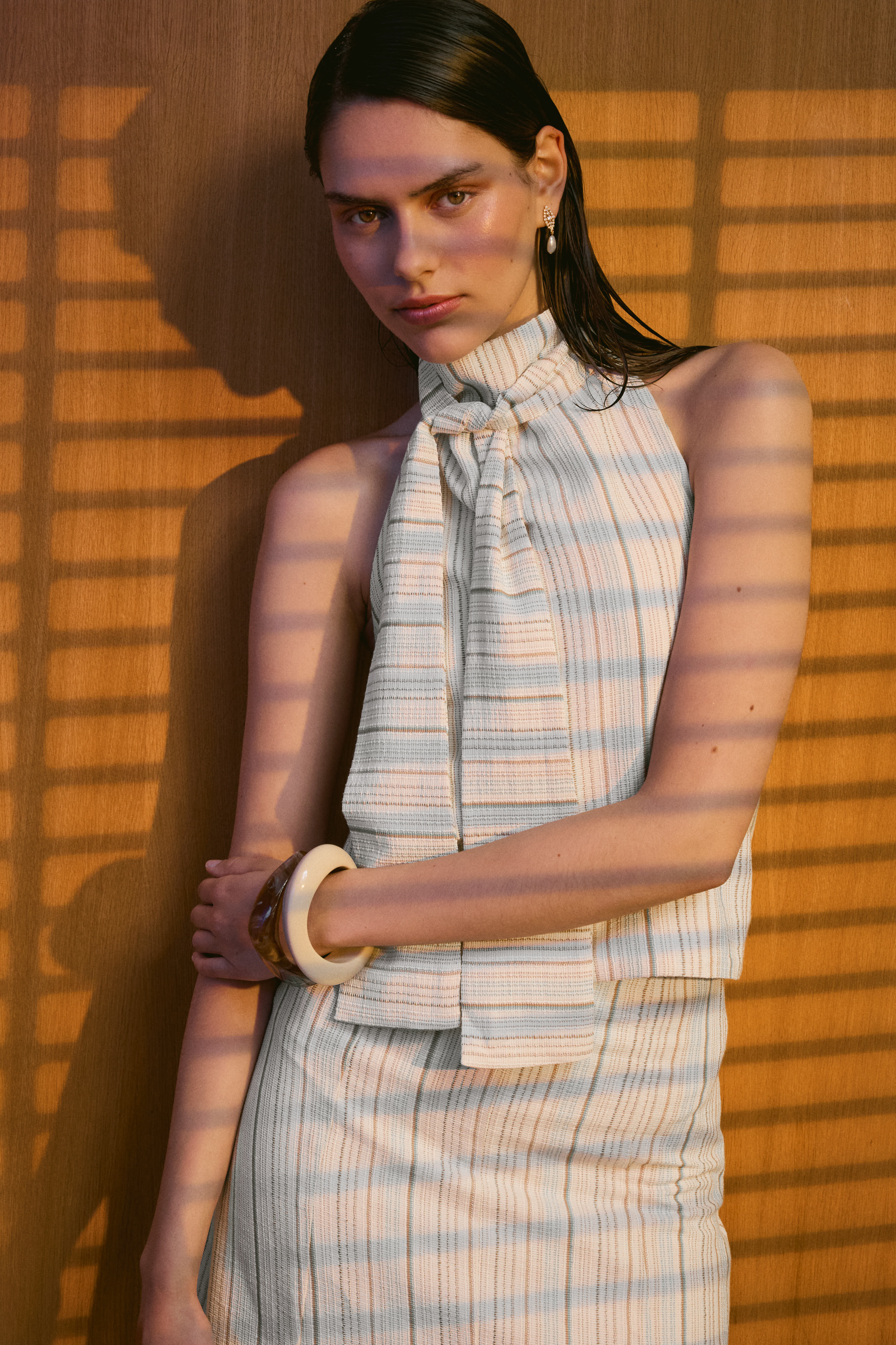 Top Armonia Crudo Rayas Beige