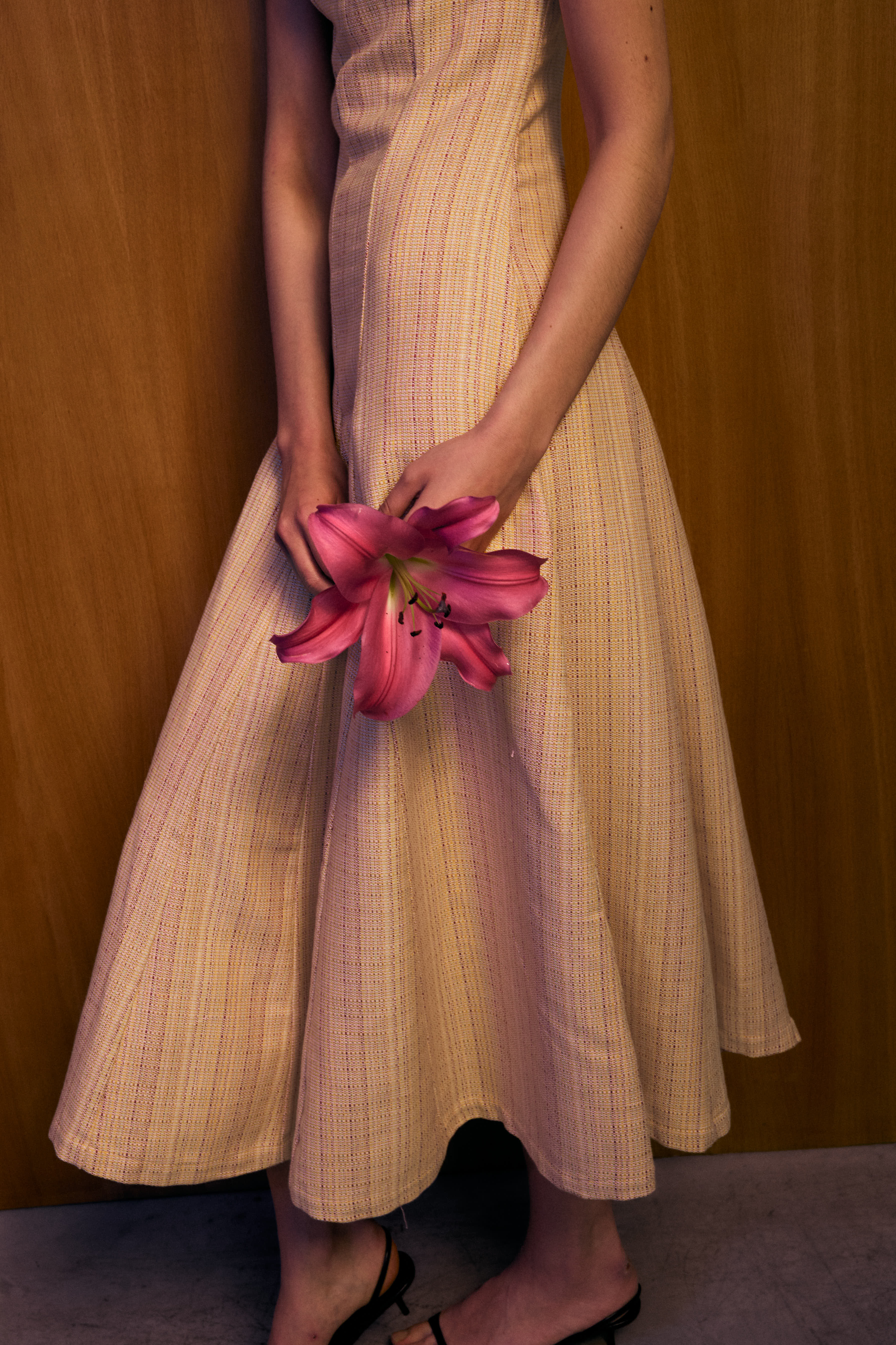 Vestido Tramonto Tweed Naranja