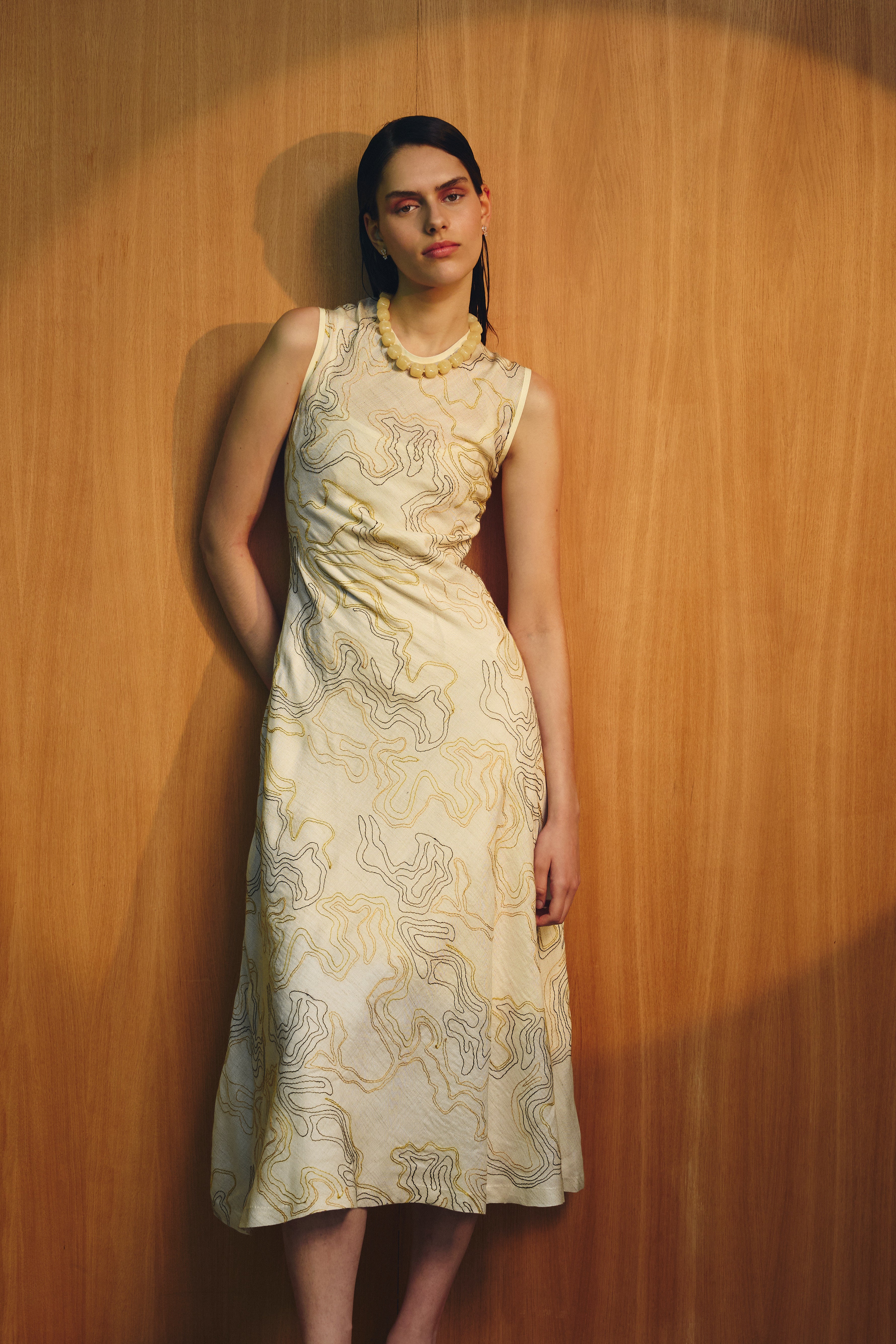 Vestido Sprezzatura Bordados Amarillo- PRE ORDER