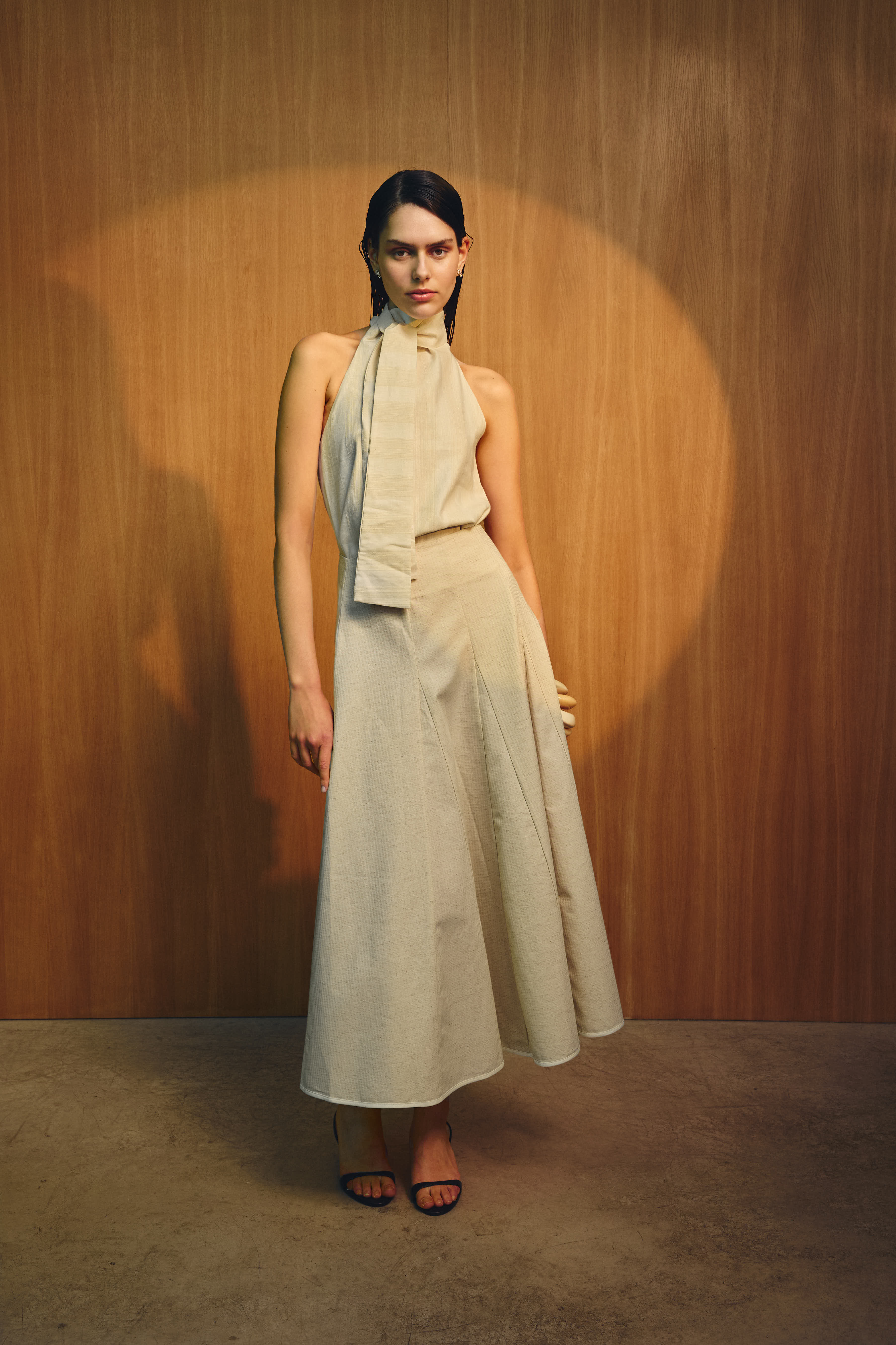 Raw Midi Sail Skirt