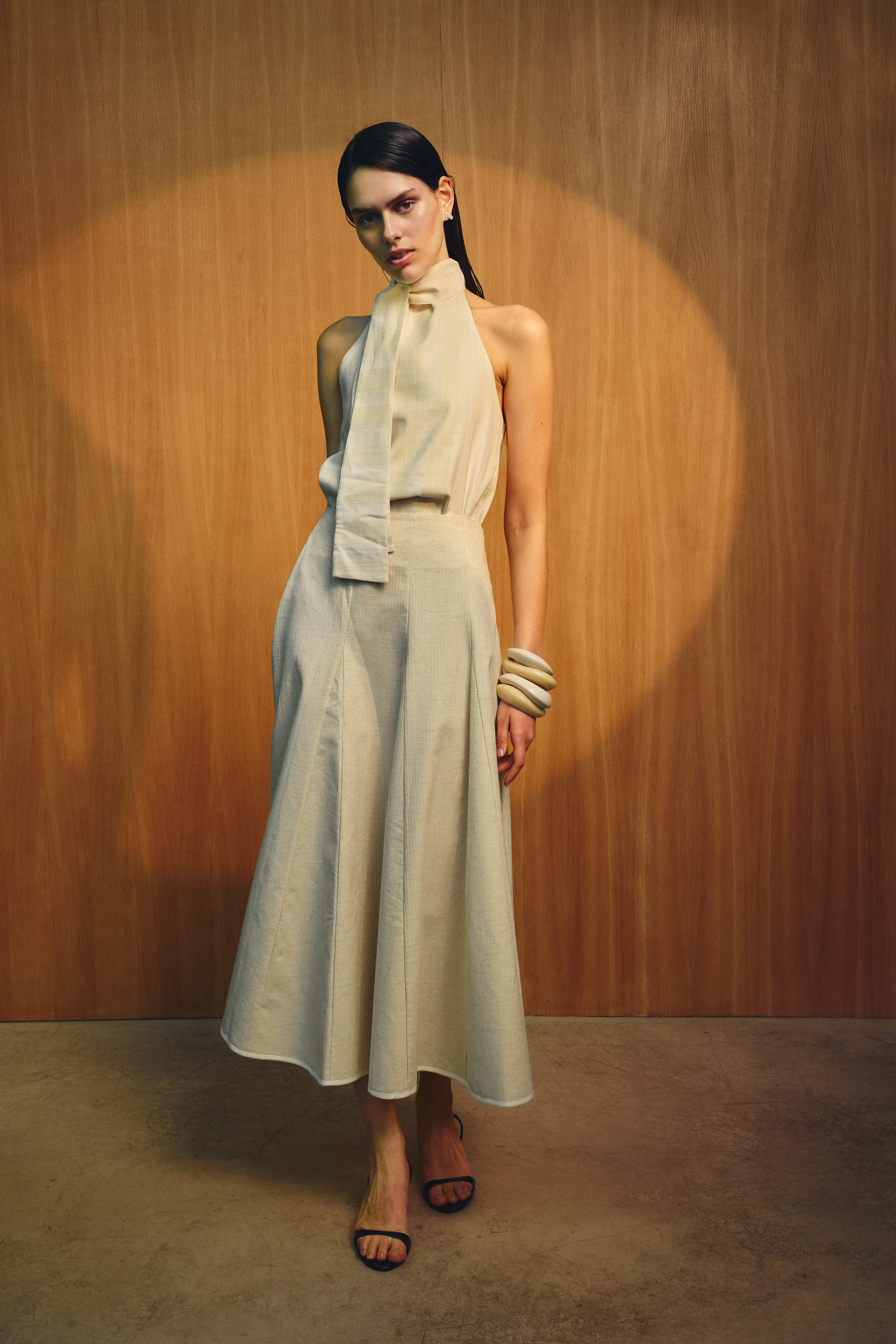 Raw Midi Sail Skirt